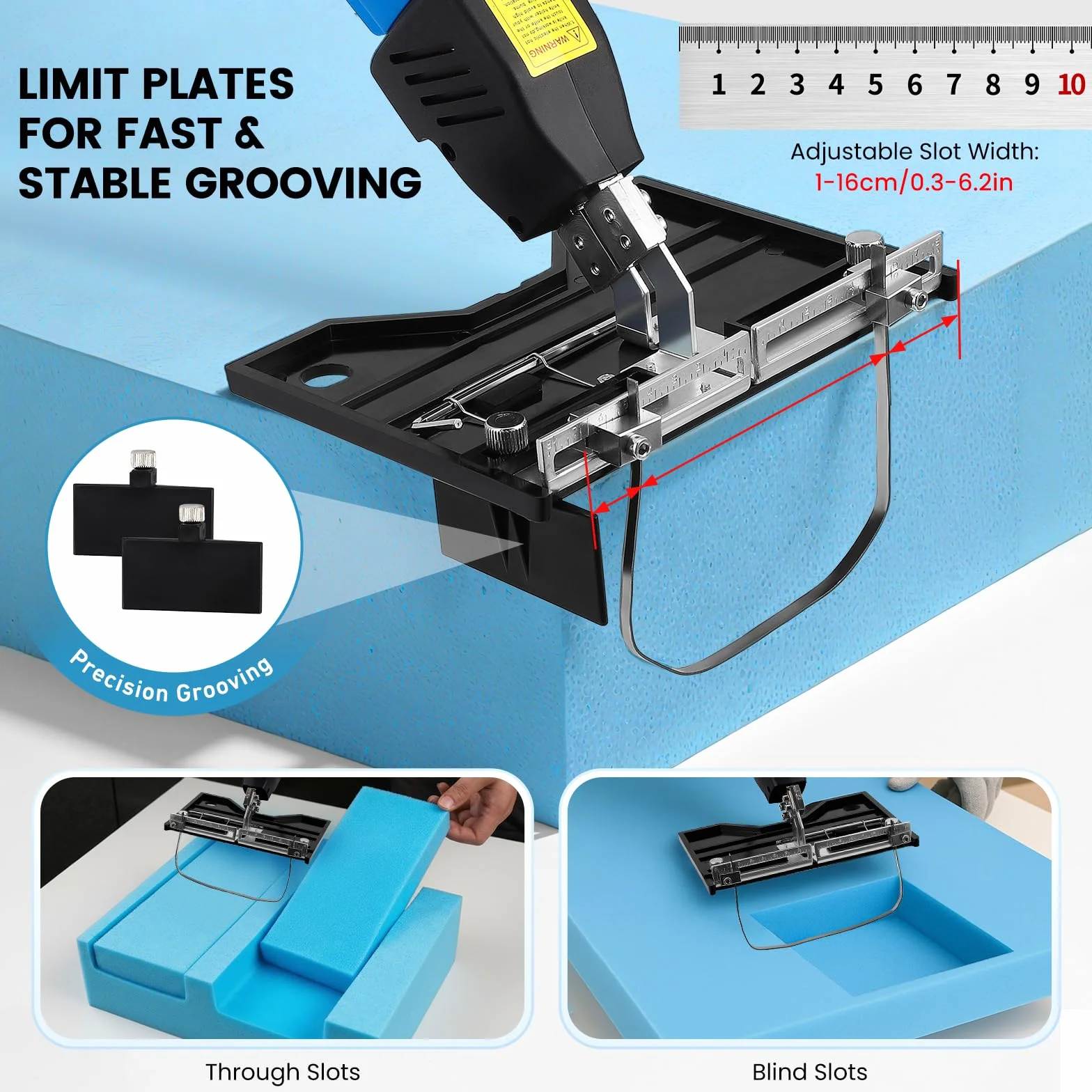 200W 2 IN 1 cortador de espuma Temperatura ajustable 0-600℃ Ancho de ranurado 16cm refrigeración por aire corte de espuma de poliestireno para bricolaje