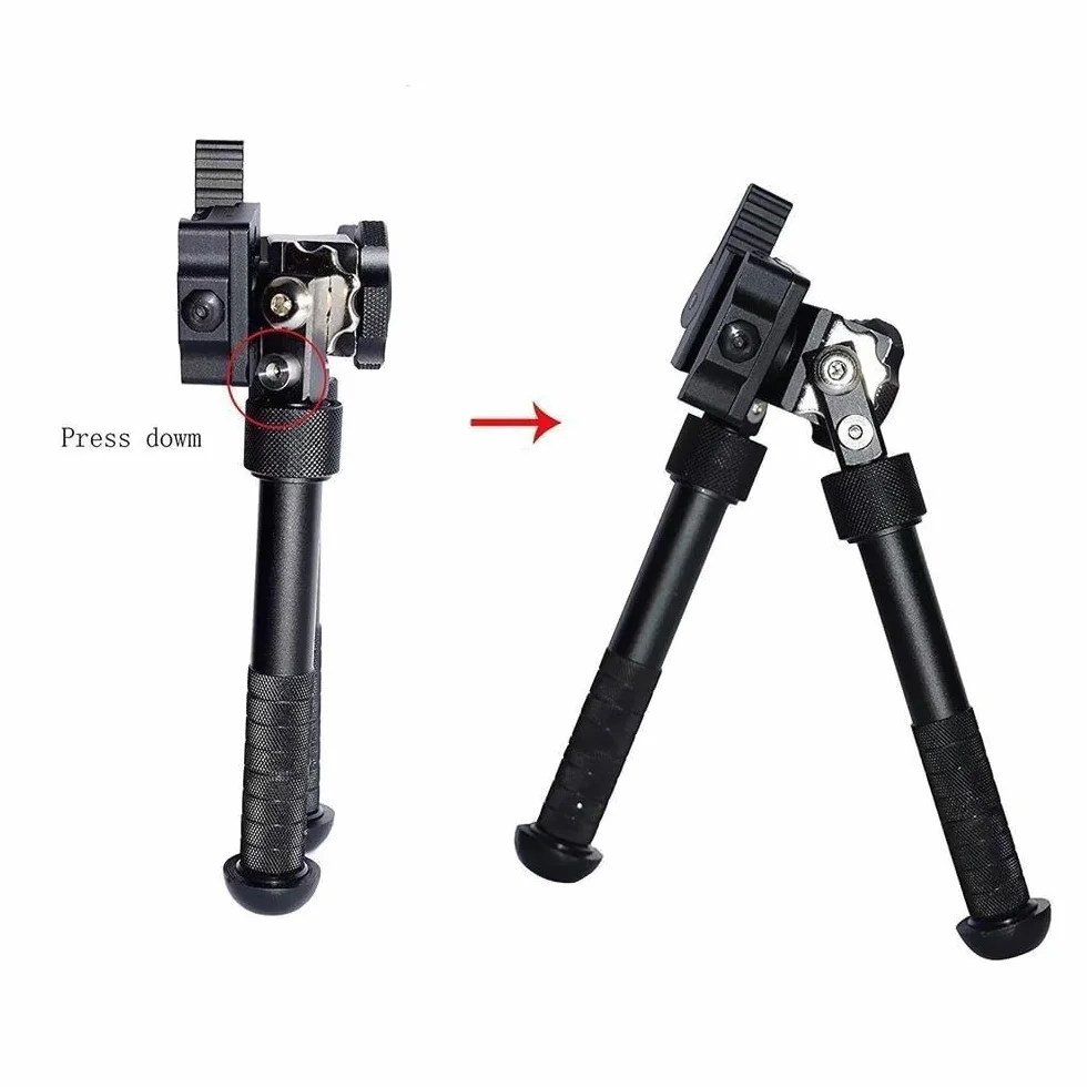 Aluminum Alloy Bipod 360 Degree Rotation Picatinny 20mm Rail Mount