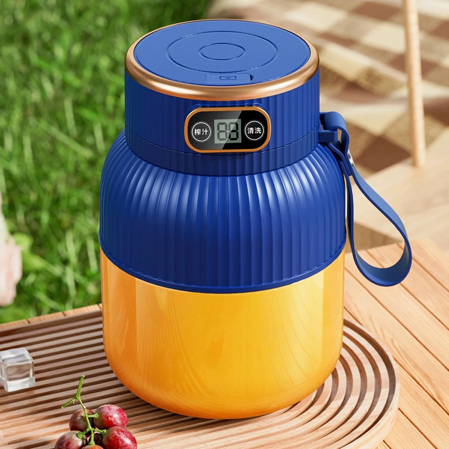 Licuadora exprimidora portátil, licuadora portátil para batidos USB | Mezclador de de frutas Pantalla digital para batidos Smoothies