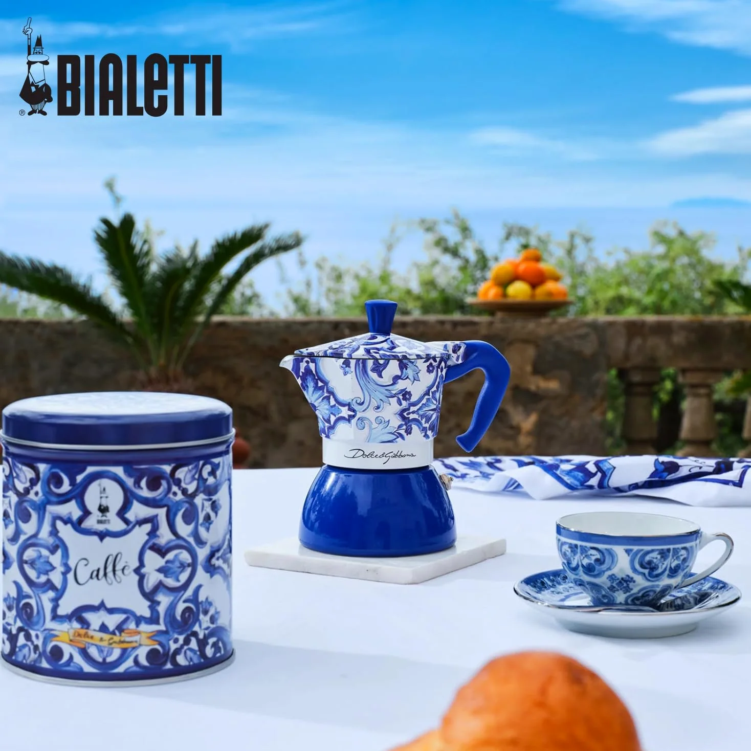Bialetti Dolce & Gabbana Mocinduction Blue Mediterraneo 4 tazas de inducción (cafetera, café expreso)