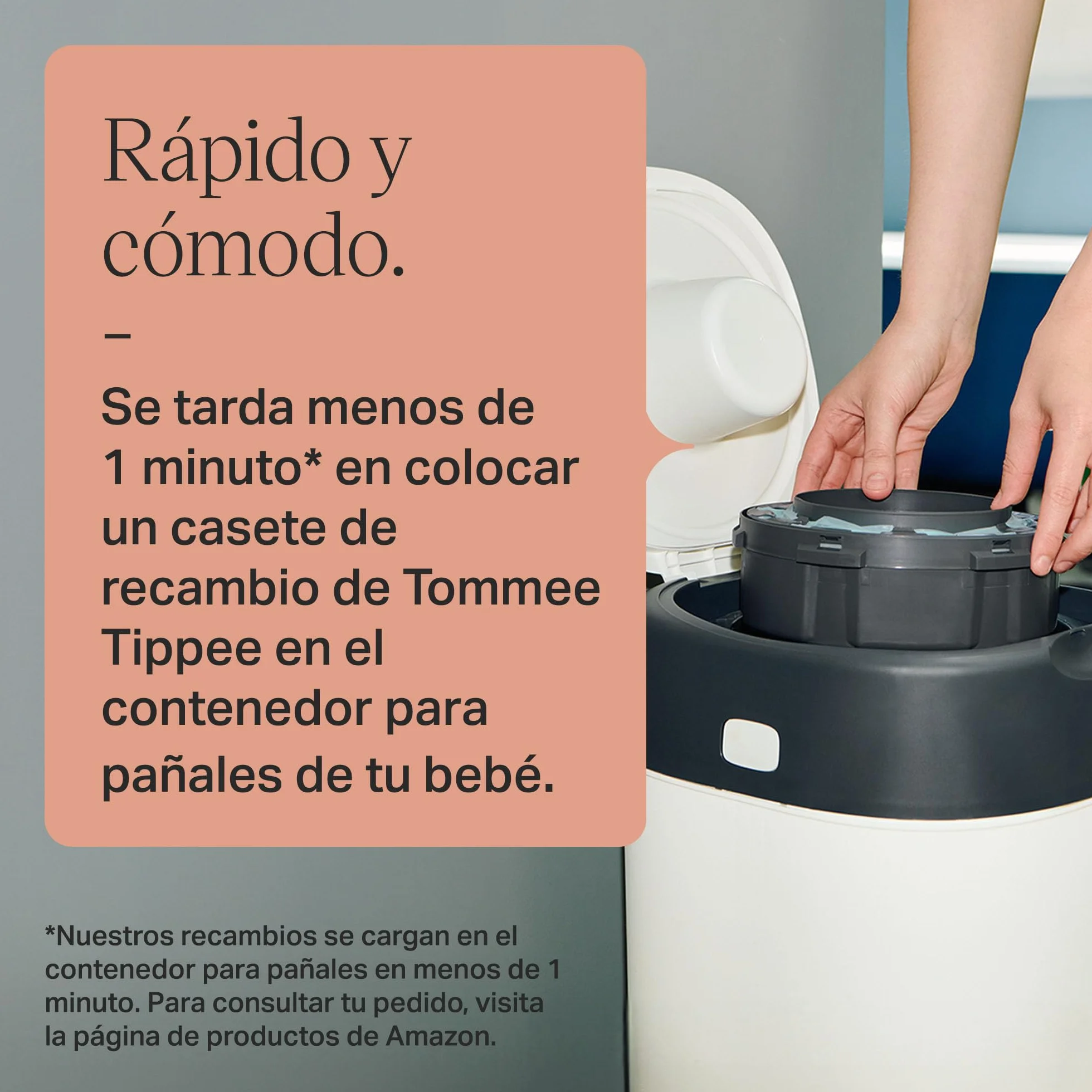 Tommee Tippee Cartuchos de Recambio para Contenedor de Pañales Twist & Click, Pack de 8 x 10,5 m