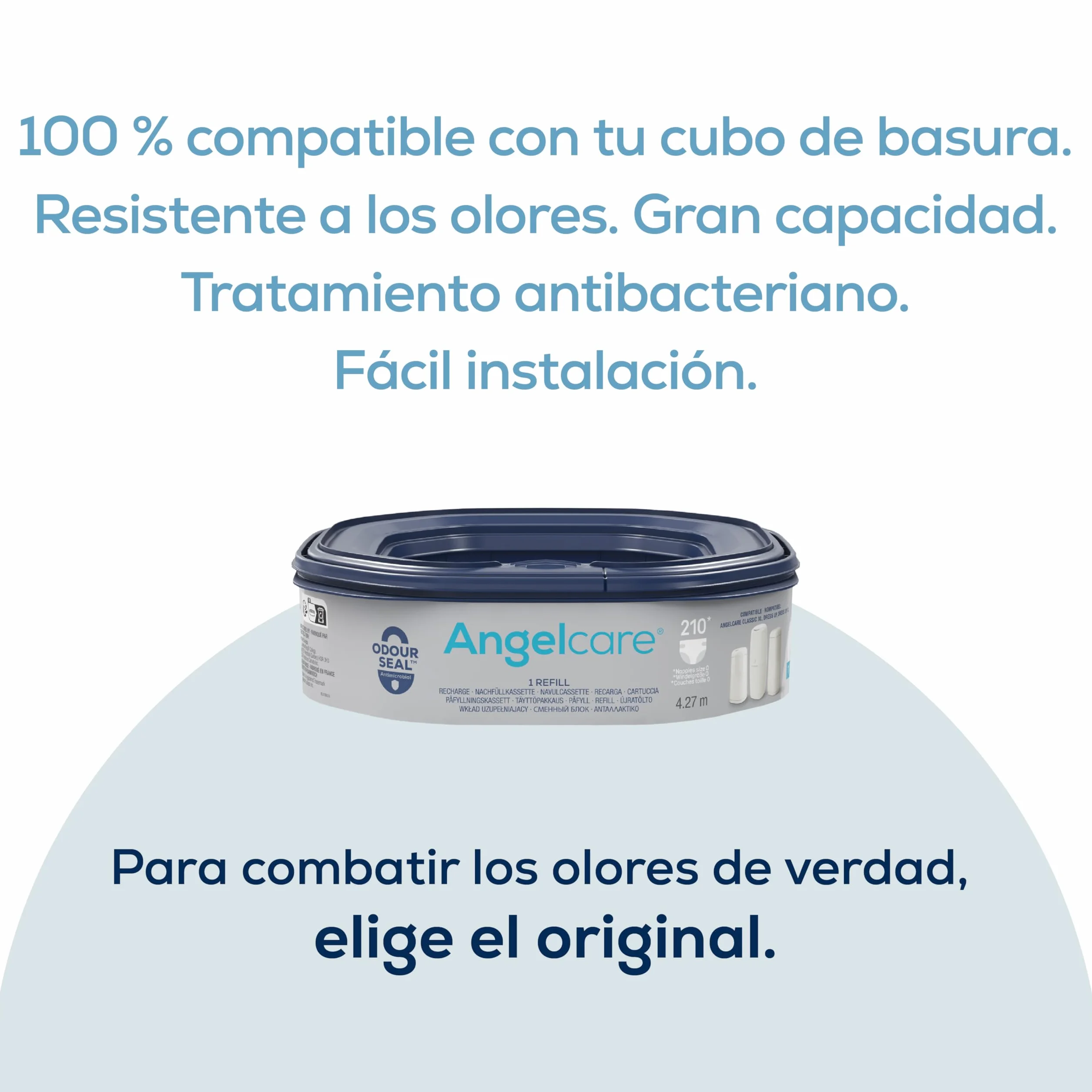 Angelcare Recambios octogonales para papelera de pañales, 3 Recharges