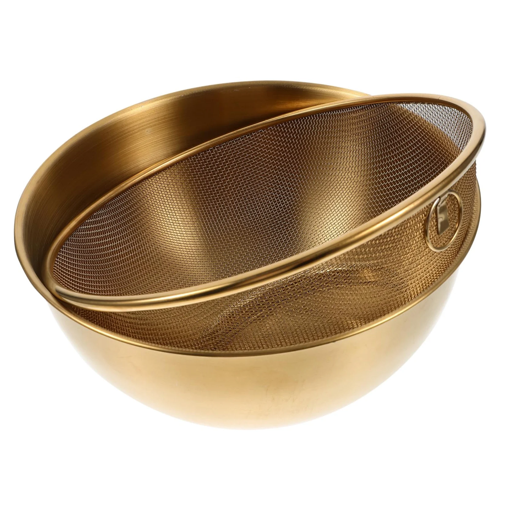 Colador para Lavar Arroz y Escurrir Alimentos de 22cm de Acero Inoxidable Resistente y Seguro Adecuado para Cocina Interior y Camping al Aire Libre
