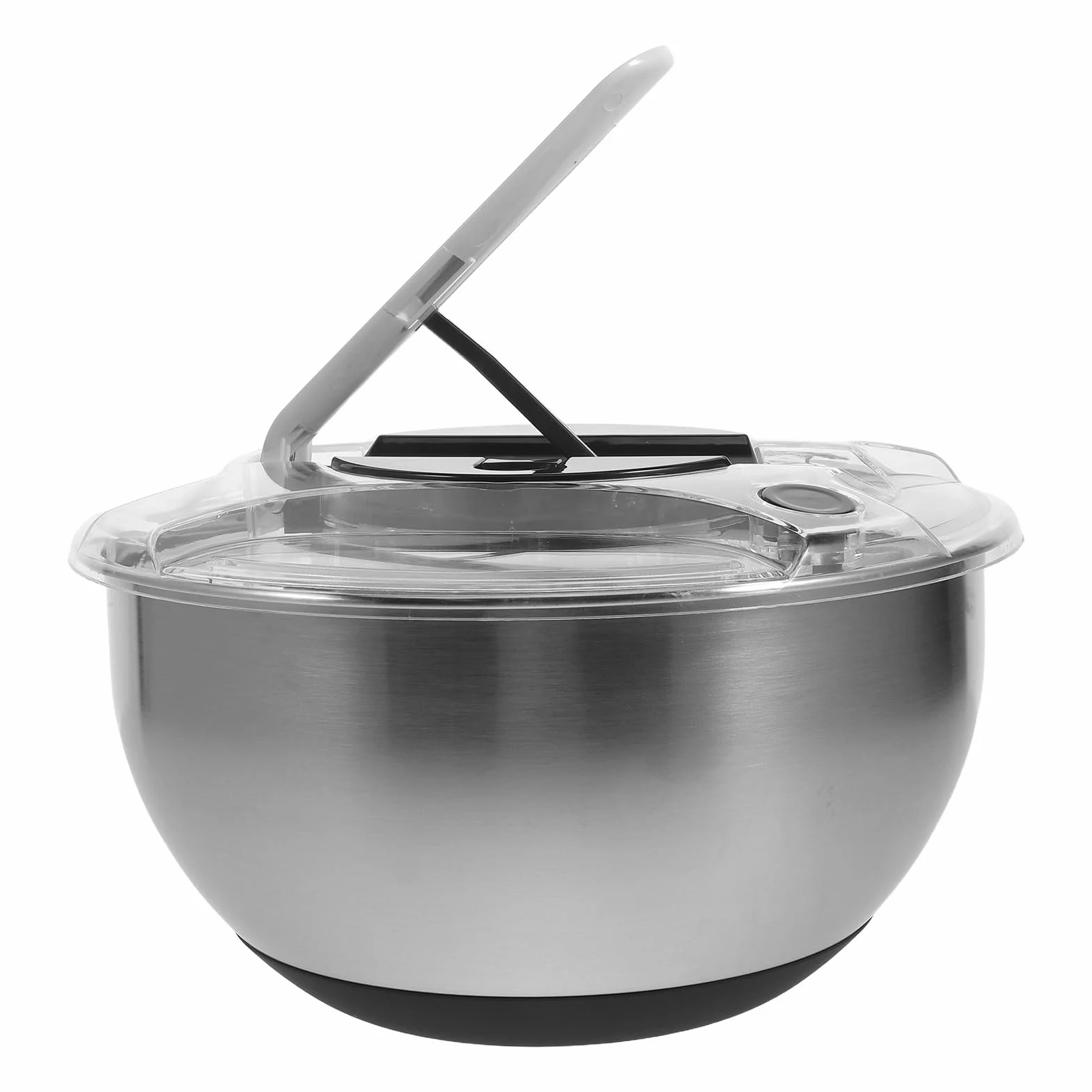 Zerodeko Centrifugadora de ensaladas de Acero Inoxidable de 3,7 Cuartos de | Bol para lavar frutas con colador, centrifugadora para colar frutas, limpiador de verduras, lavadora de lechuga para