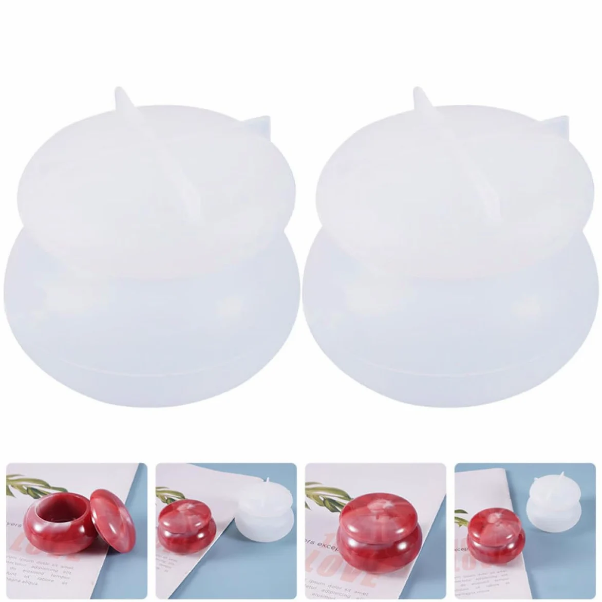 Cabilock 10 Unidades Molde de Silicona para Tarro de Colorete DIY | Blanco, Fácil de Desmoldar y Limpiar, para Principiantes y Expertos en Artesanía Creativa