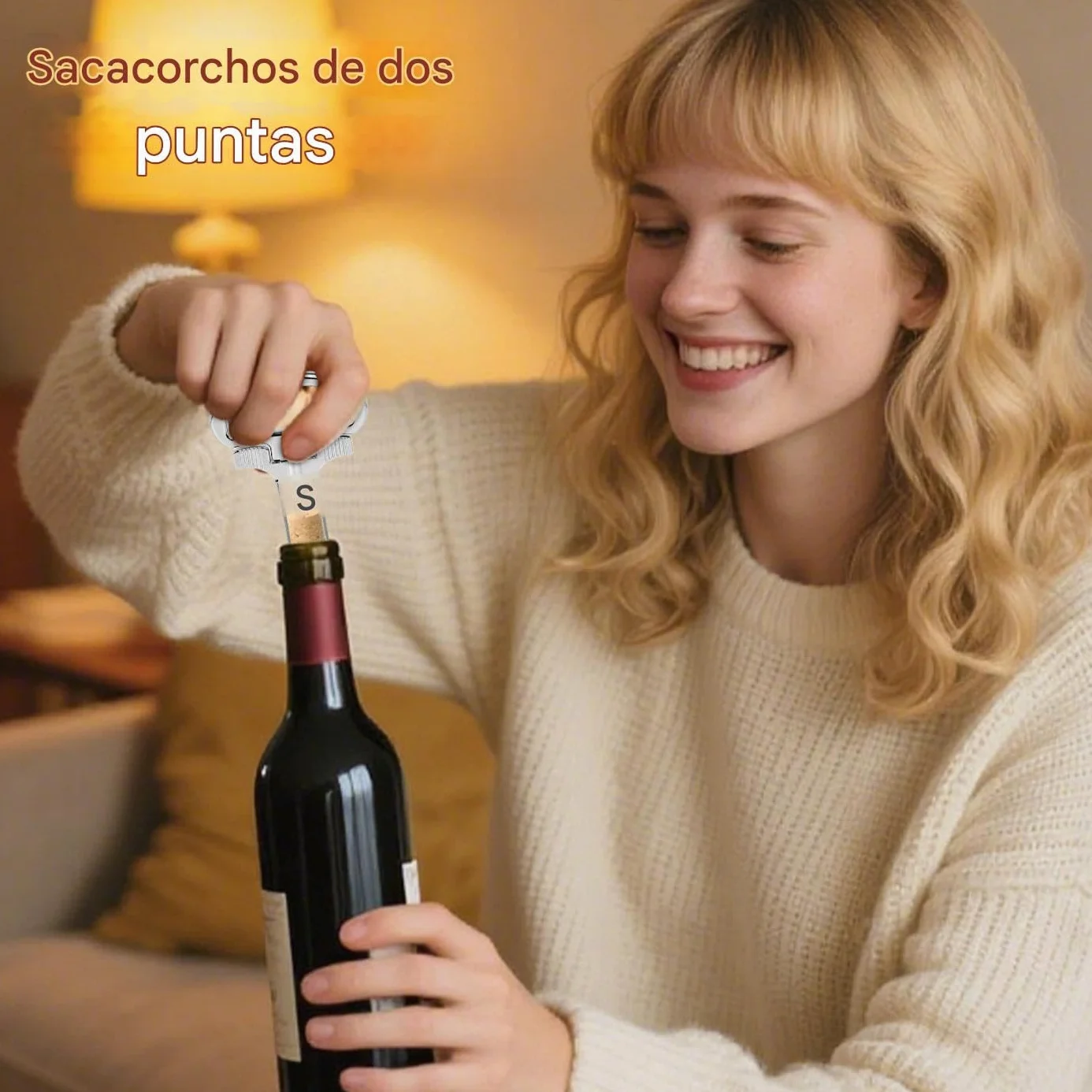 Sacacorchos De Doble Uña | Herramienta Manual para Extracción de Corchos | Sacacorchos Portátil Para Profesionales Hogar Exteriores Acampada Picnic Viaje Celebración