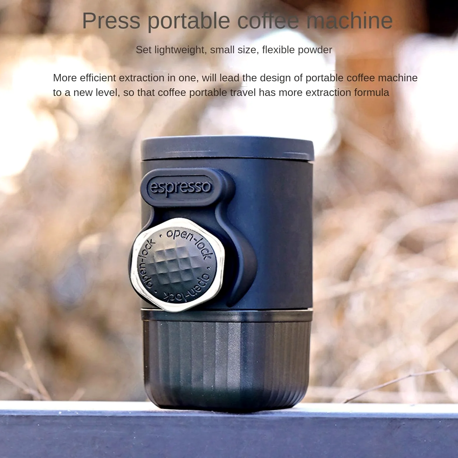 Máquina de café: diseño desmontable y lavable integrado, ligera y portátil para un rico espresso, ideal para viajes de café al aire libre