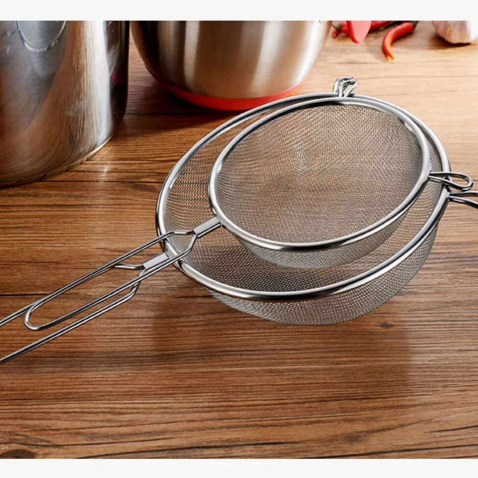 Colador de Malla Fina de Acero Inoxidable: colador de Cocina versátil de 8 Pulgadas para Fideos, arroz, harina y más