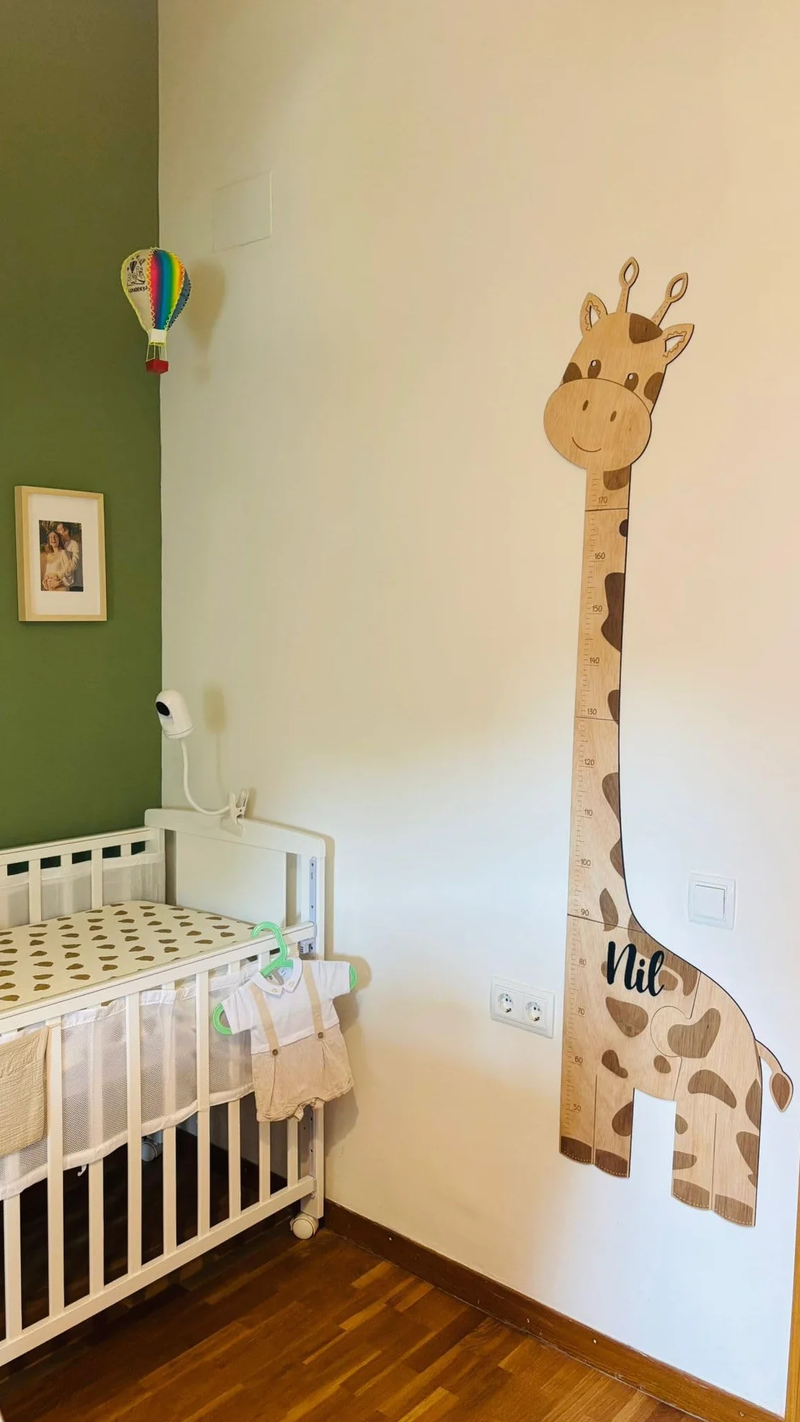 Medidor infantil jirafa de madera personalizado con nombre 50-180 cm decoración habitación