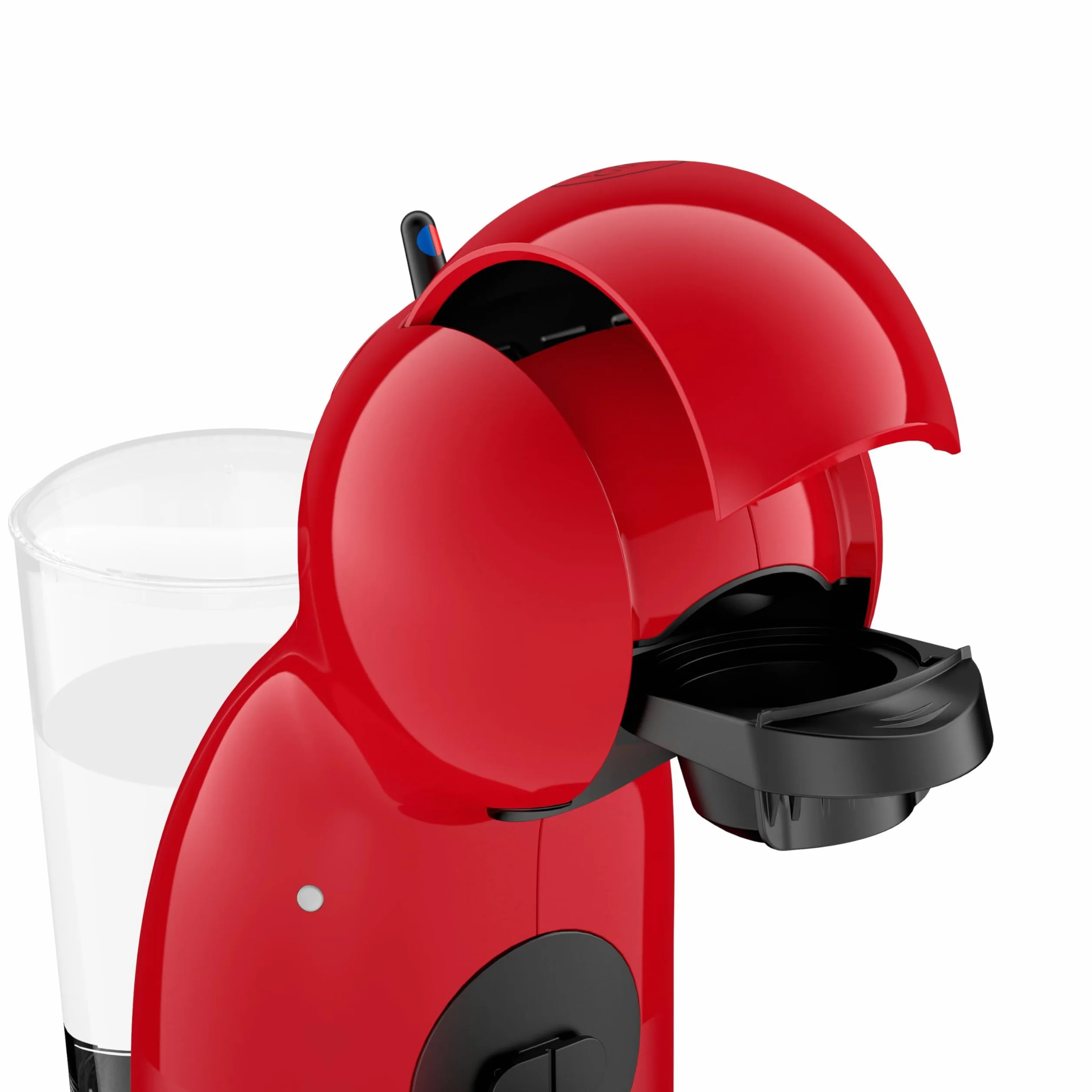 Krups Piccolo KP1A05 - Cafetera cápsulas Dolce Gusto, 15 bares y 1500 W, con depósito de 0.8 l, monodosis multibebidas frías y calientes, manual, Rojo + 3 Packs Café Intenso