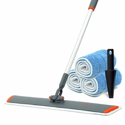 Trapeador para La Limpieza del Hogar 60 Cm Plana Mop Telescópica Paño De Microfibra Hogar Limpieza del Piso Fregona Plana Herramientas De Limpieza