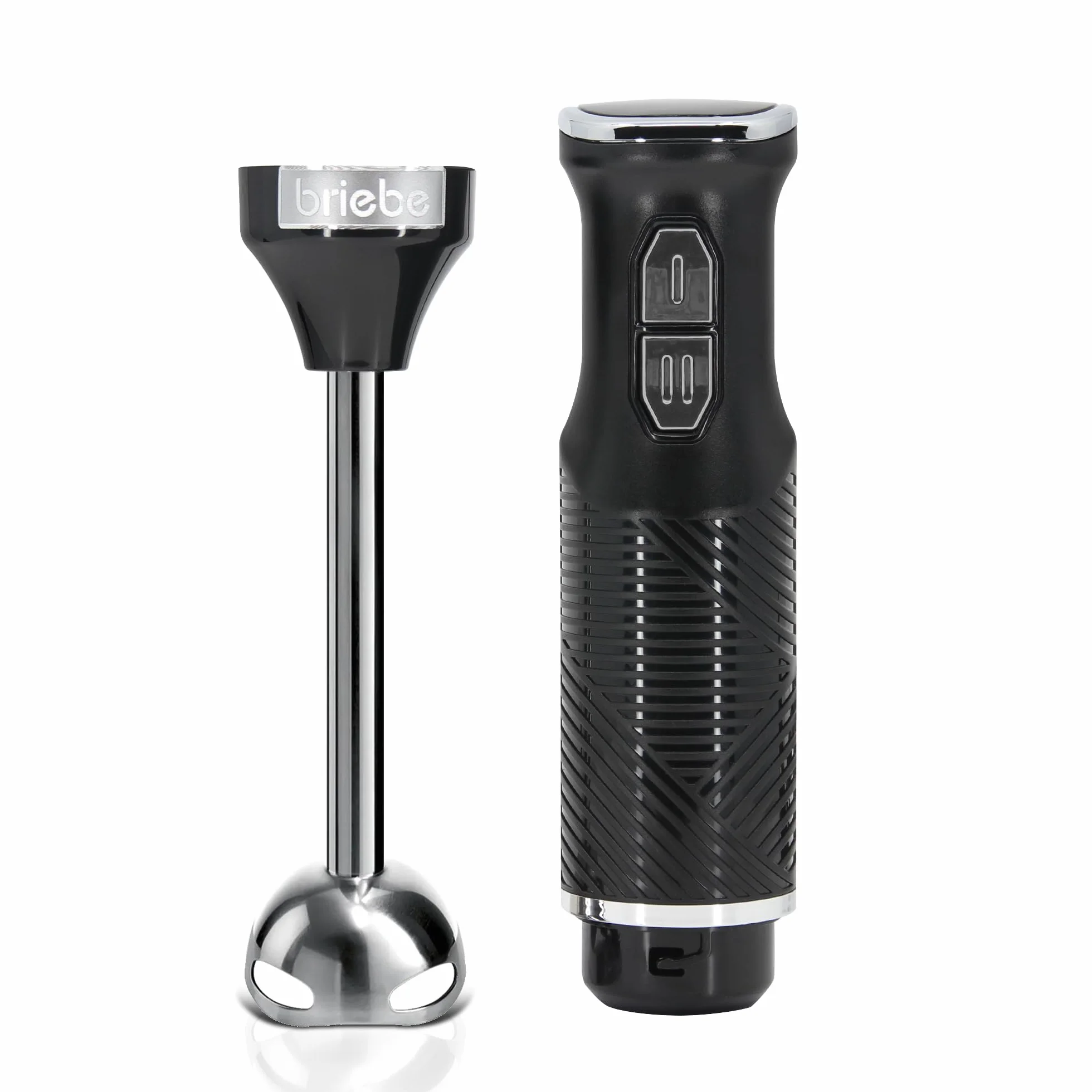 briebe Elegance Set Tostadora Pan 2 Rebanadas, 7 Niveles Tostado + Hervidor Agua Eléctrico 1,7L Inalámbrico, 2200W Libre BPA + Batidora de Mano 600W, 2 Velocidades, Acero Inoxidable, Negro