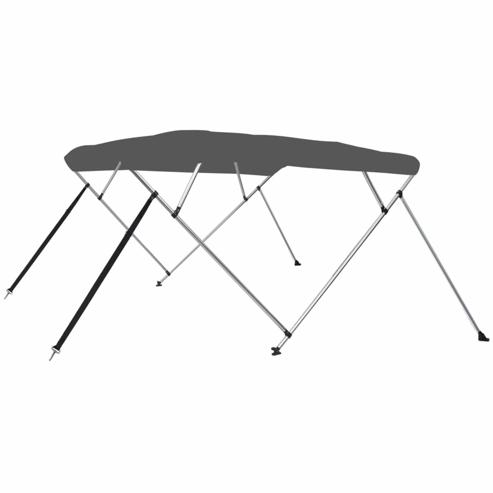 Toldo Bimini 4 Arcos 243x210x137 cm Antracita para Barcos Protección Sol Lluvia