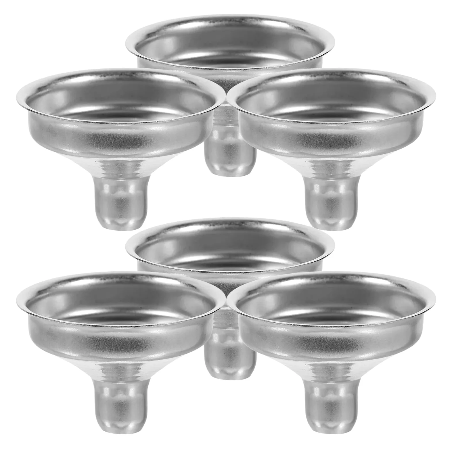 Embudos de Cocina, embudos pequeños de Metal, 6 embudos de Acero Inoxidable, embudos de Metal portátiles for transferir Aceite, vinagre y líquidos.