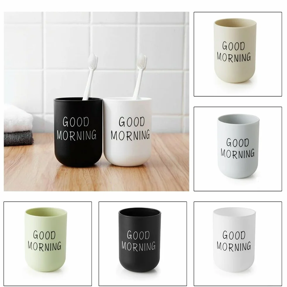 Vaso de baño de polipropileno de 400 ml, diseñado para lavado de viaje y almacenamiento de cepillos de dientes, base antideslizante para un uso diario estable (verde)
