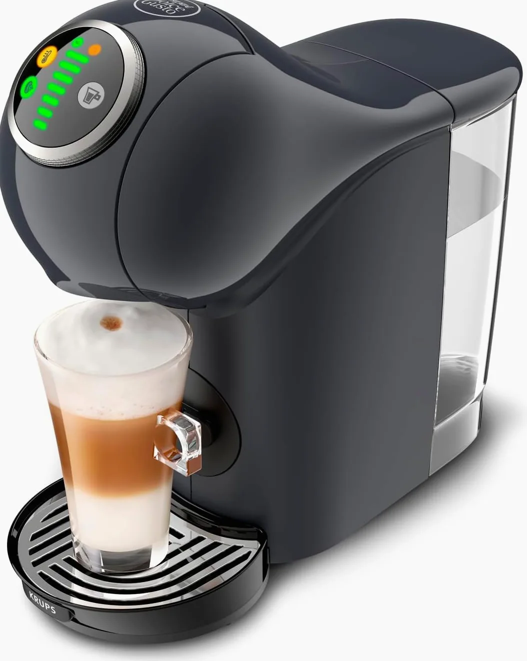 Krups Dolce Gusto Genio S Plus, Cafetera Cápsulas, Depósito 0,8L, Negra | Ultracompacta, 15 Bares, Bebidas calientes y frías, Tecnología Automática, 4 Niveles temperatura, Espresso Boost, KP340B