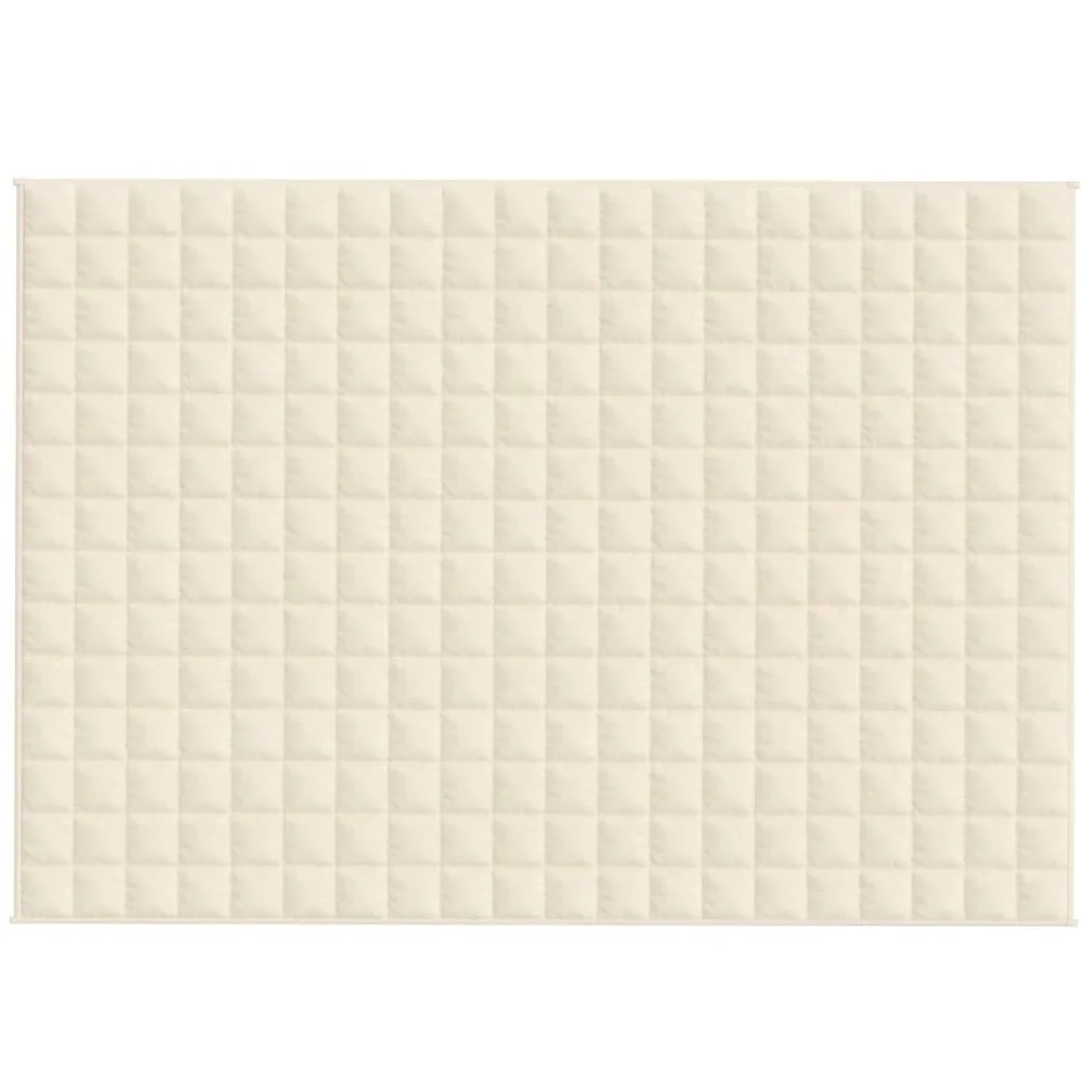 Manta ponderada color crema claro 140 x 200 cm 10 kg Tejido-Classic Manta ponderada - Manta antiestrés - Manta pesada para un sueño profundo y un mejor descanso - Manta de algodón ponderada 100%