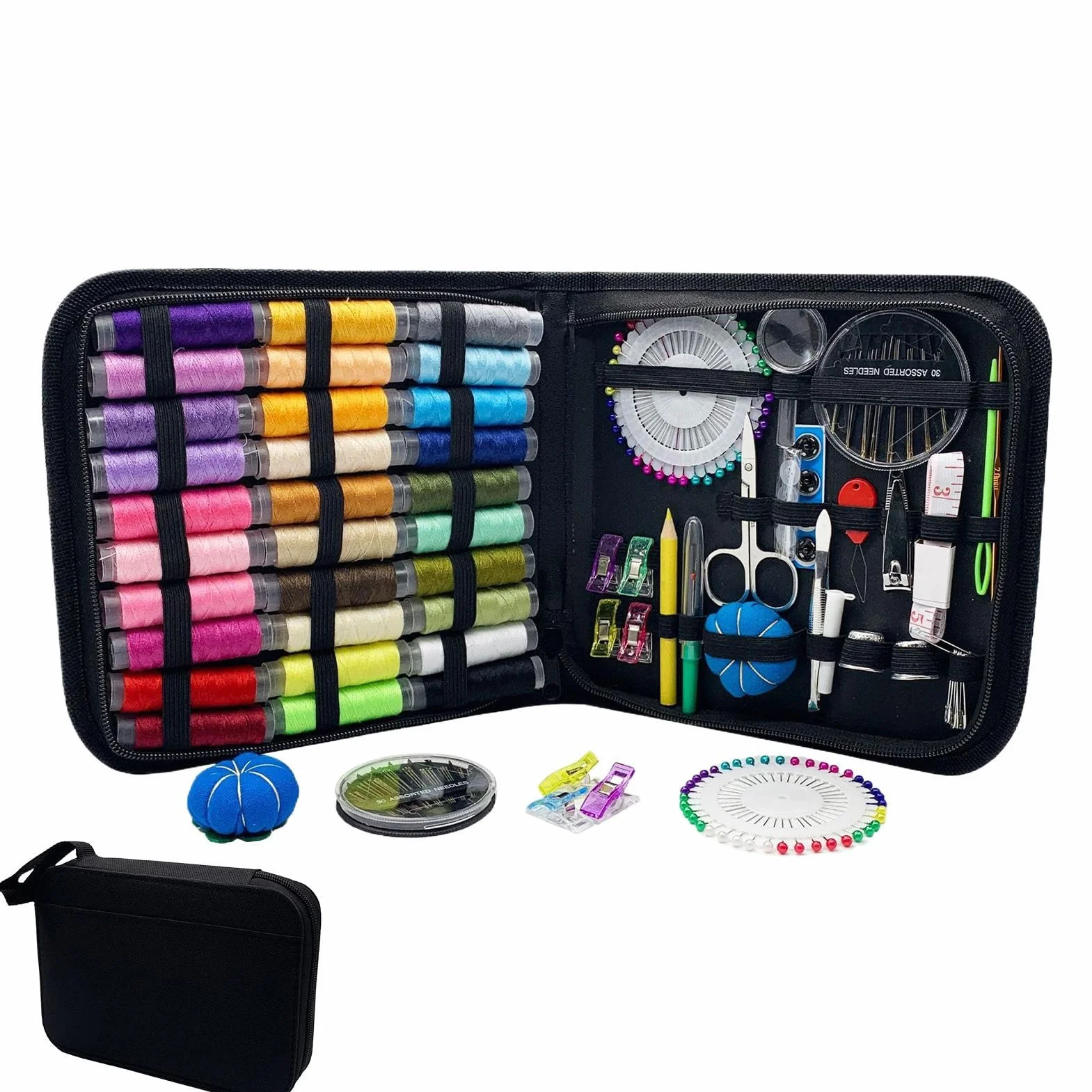 Kit de Costura con Estuche Suministros de Costura con Agujas e Hilos 131 | Accesorios de Bordado y Costura para Principiantes de la Familia