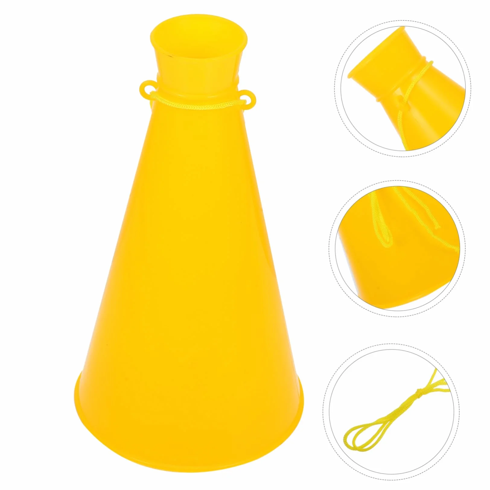 Megáfono Animador Plástico Portátil Amarillo para Fiestas Deportivas