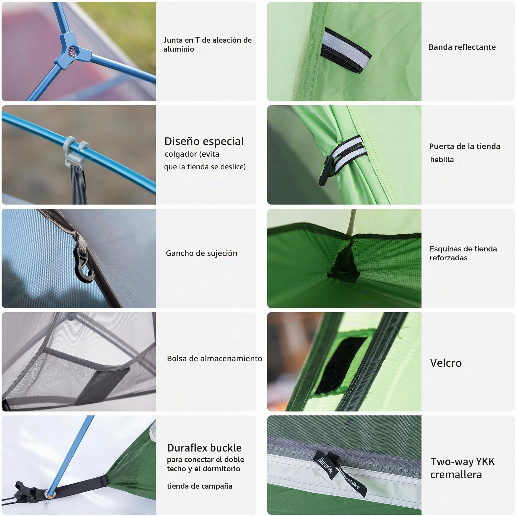 Naturehike Cloud-up Ultraligero 1 Persona Tienda de campaña Impermeable Doble Capa