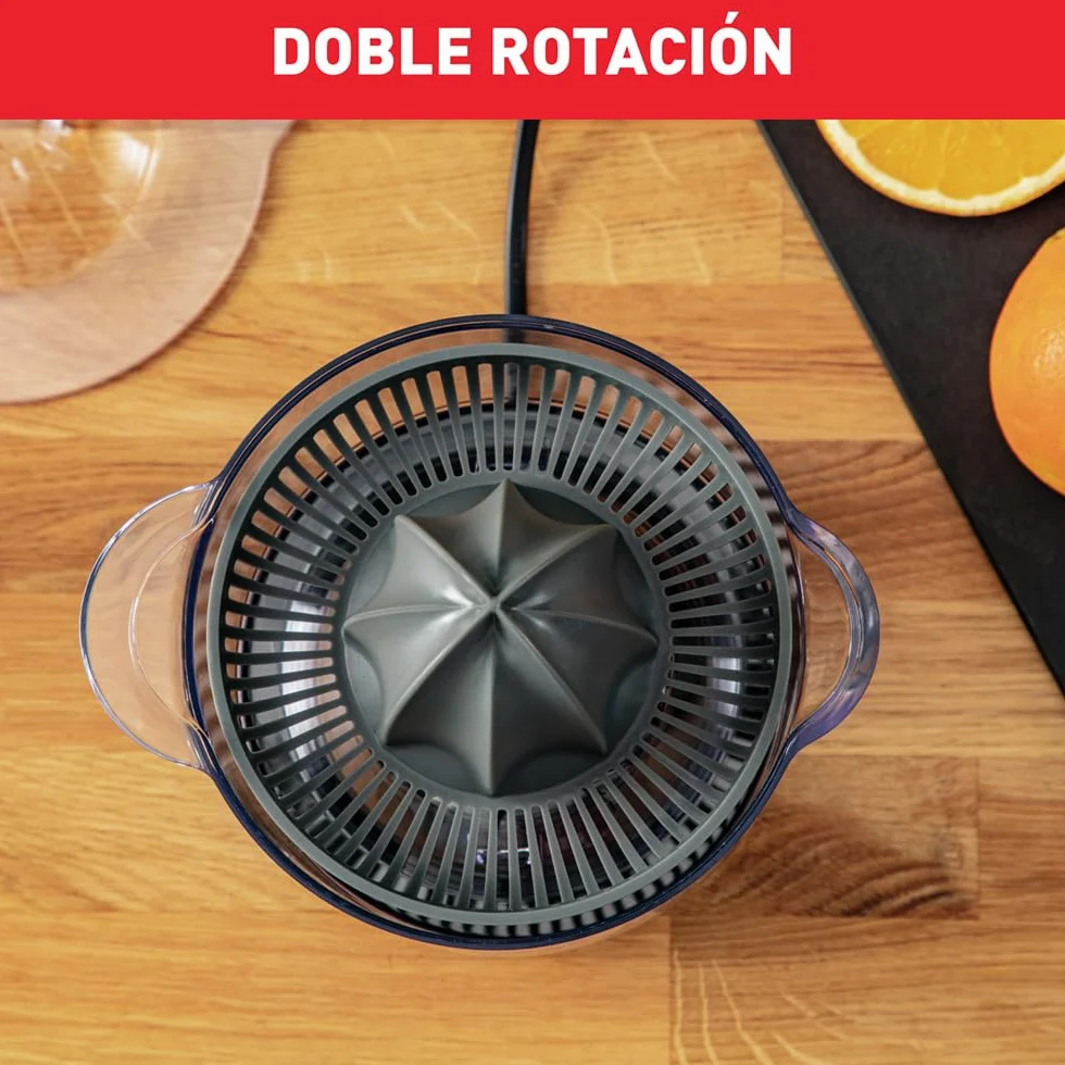 Moulinex Exprimidor Compacto de 25 W con Jarra Transparente Desmontable de 0,45 L, Cono de Doble Sentido, Apto para lavavajillas, De pástico, PC120870