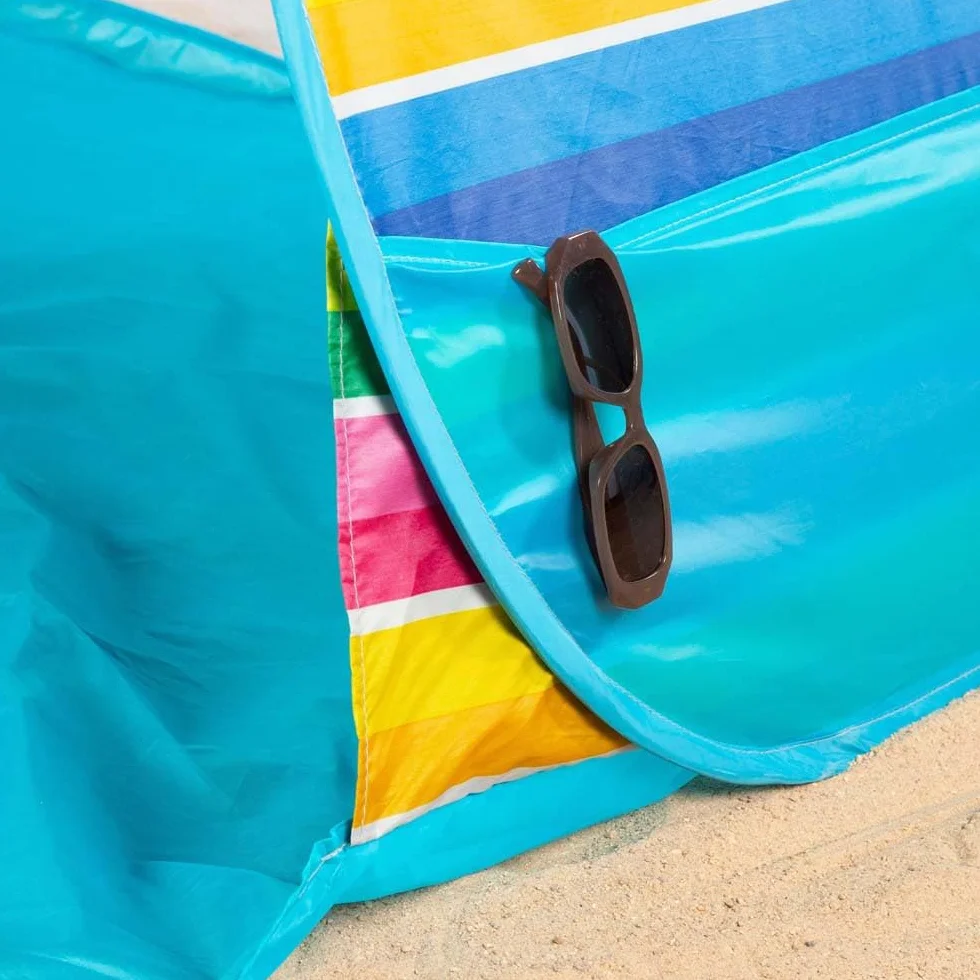 AKTIVE Carpa Playa Plegable 140x160x110 cm 2 Personas Protección UV50 Mosquitera Poliéster