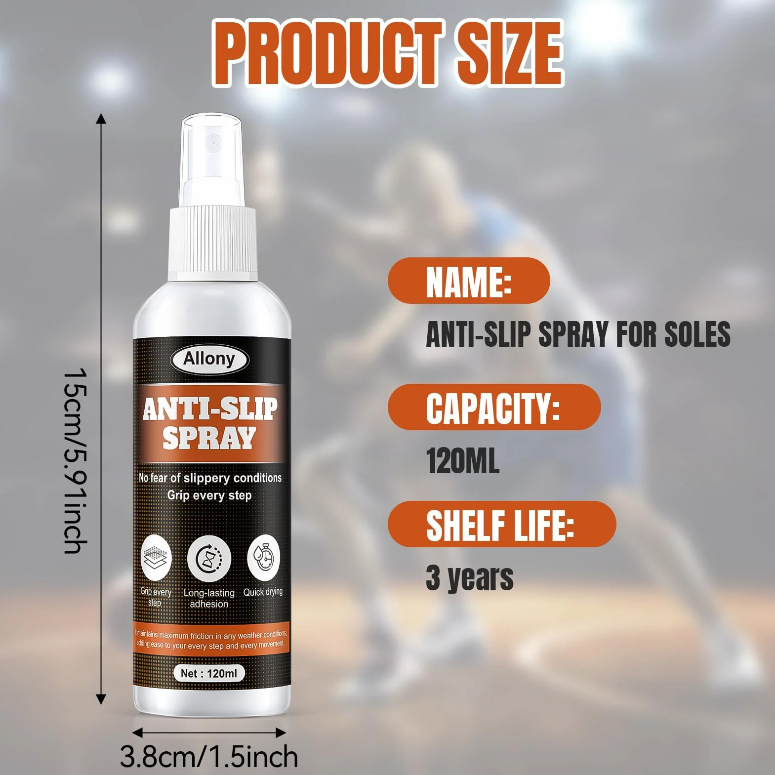 Allony Grip Spray Antideslizante Padel Tennis Golf Bádminton 120ML
