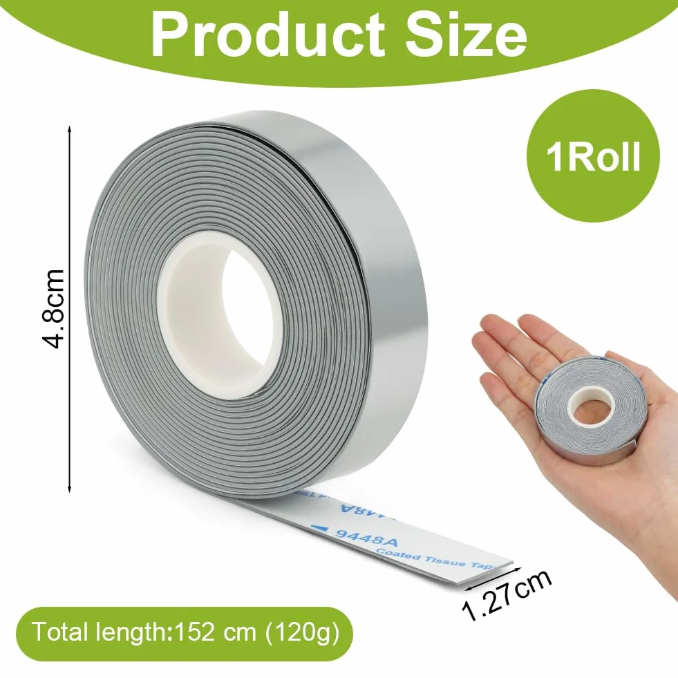 flintronic Cinta De Plomo Adhesiva, Cinta De Plomo de Alta Densidad de Corte Gratuito, 2/3 Gramos por Pulgada, Cinta de clomo Golf, para Pesca Tenis Raqueta Pickleball Paleta de Bádminton