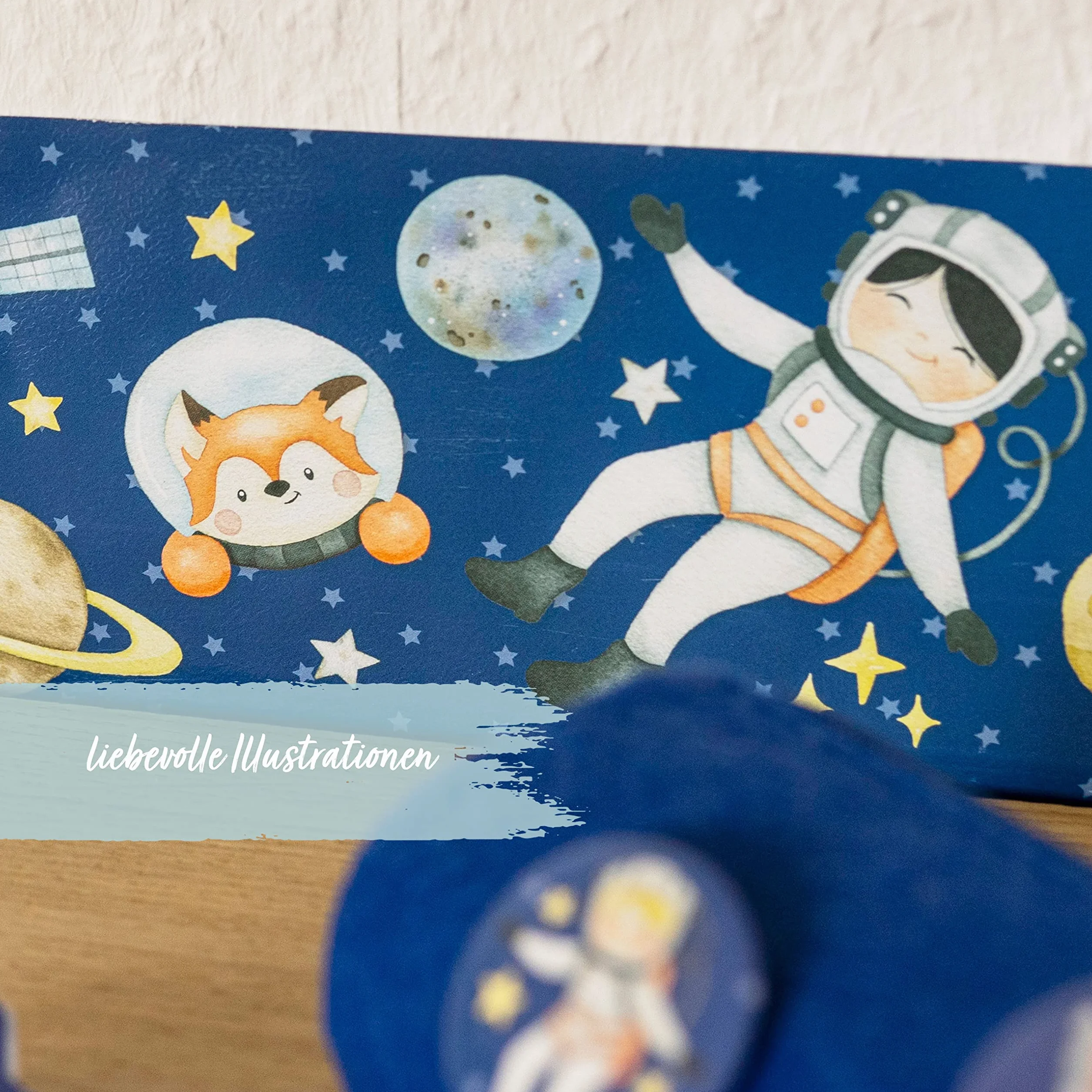 Papierdrachen Frontera Infantil Astronauta | Frontera Habitación Infantil | Papel Pintado para Niños | Embellecer Paredes y Habitaciones Temáticas | Decoración de Paredes para Niños y Niñas - Set 5