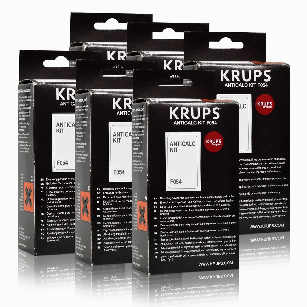 Krups F054 - Lote de 6 polvos descalcificadores (2 bolsas de 40 g)