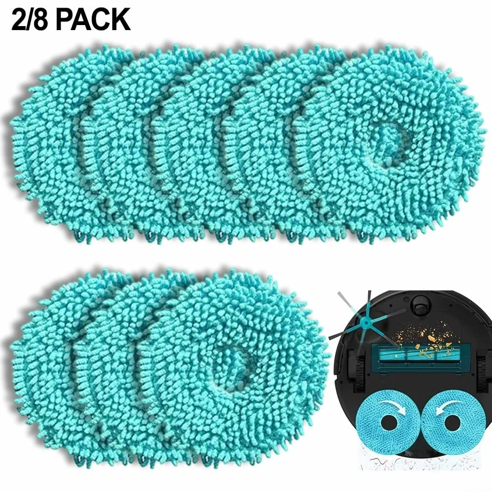 8 Piezas Almohadillas Para Mopa De Microfibra Almohadillas De Repuesto Para Mopa Para Conga 13090 Spin Revolutions Home&Wash Robot Aspiradoras, Recambios Lavables Y Reutilizables