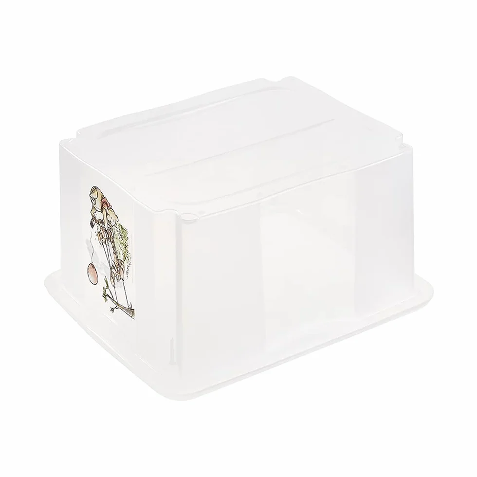 Keeeper Caja de almacenamiento Winnie 24 l Giratoria apilable Natural transparente