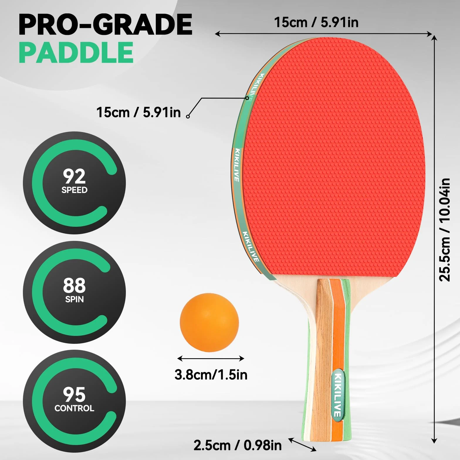 Set de Ping Pong Portátil con Red Extensible, 2 Paletas, 6 Pelotas y Bolsa de Transporte