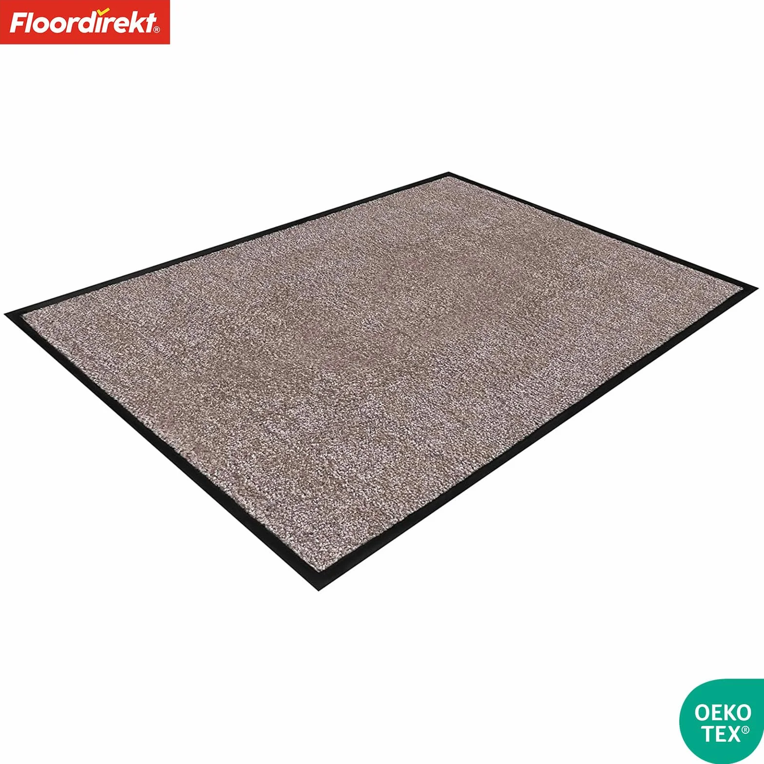 Floordirekt | Rhine | Alfombra de entrada | Antideslizante, color único, alfombra de entrada lavable, con certificado Oeko-Tex | Gris claro (Goéland), 40 cm x 60 cm