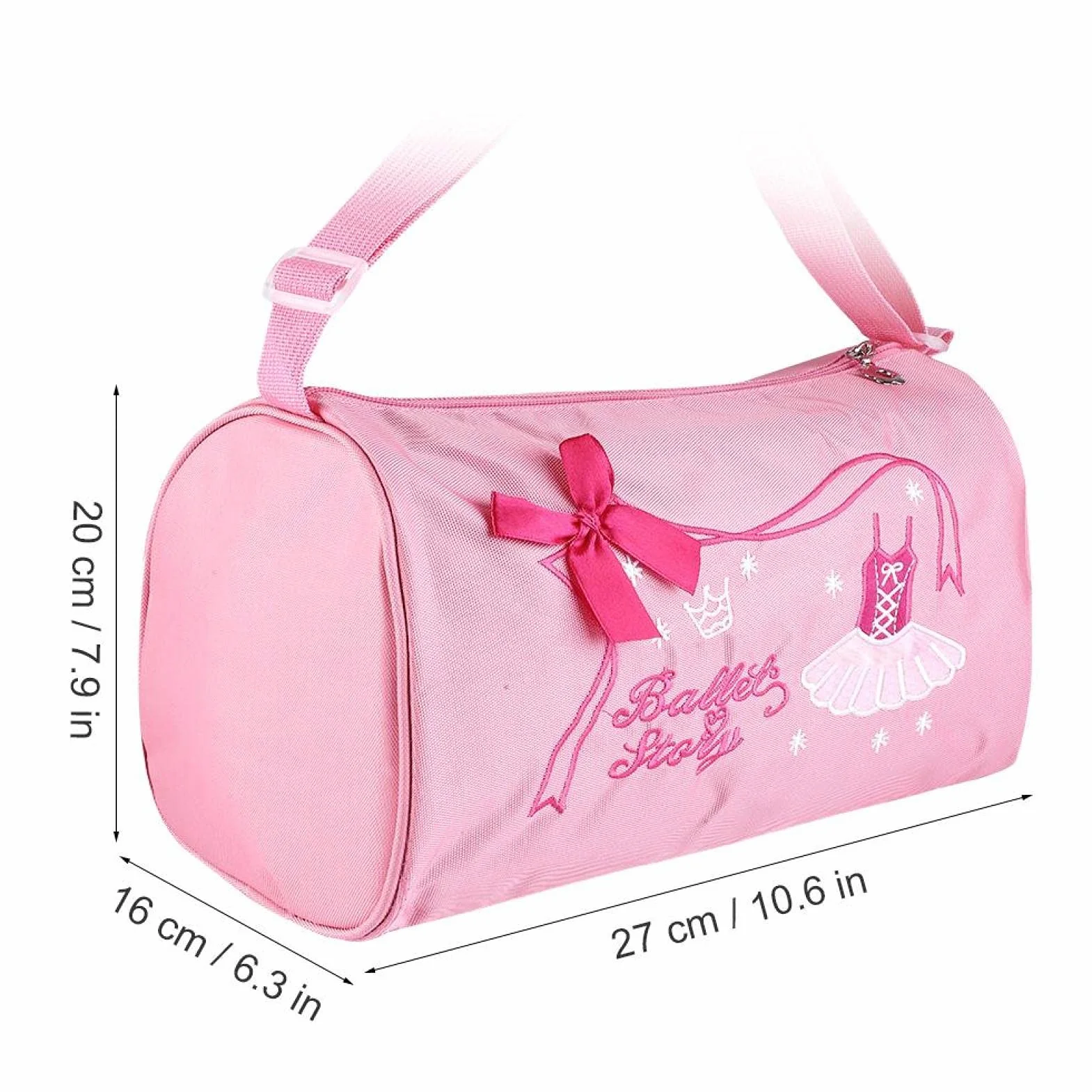 Bolsa Deportiva Para Niñas Ballet Baile Gran Capacidad Ajustable Bolso Hombro Danza Natación (Rosa)