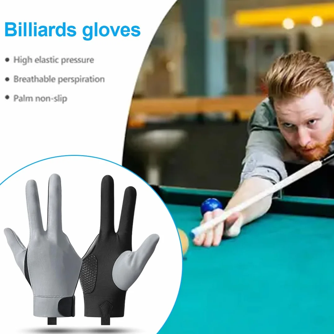 Guantes de billar de la mano izquierda, Guantes de billar de dedo, Guantes de billar de dedo para disparar, Guantes de billar de 3 dedos, Cómodo guante de entrenamiento