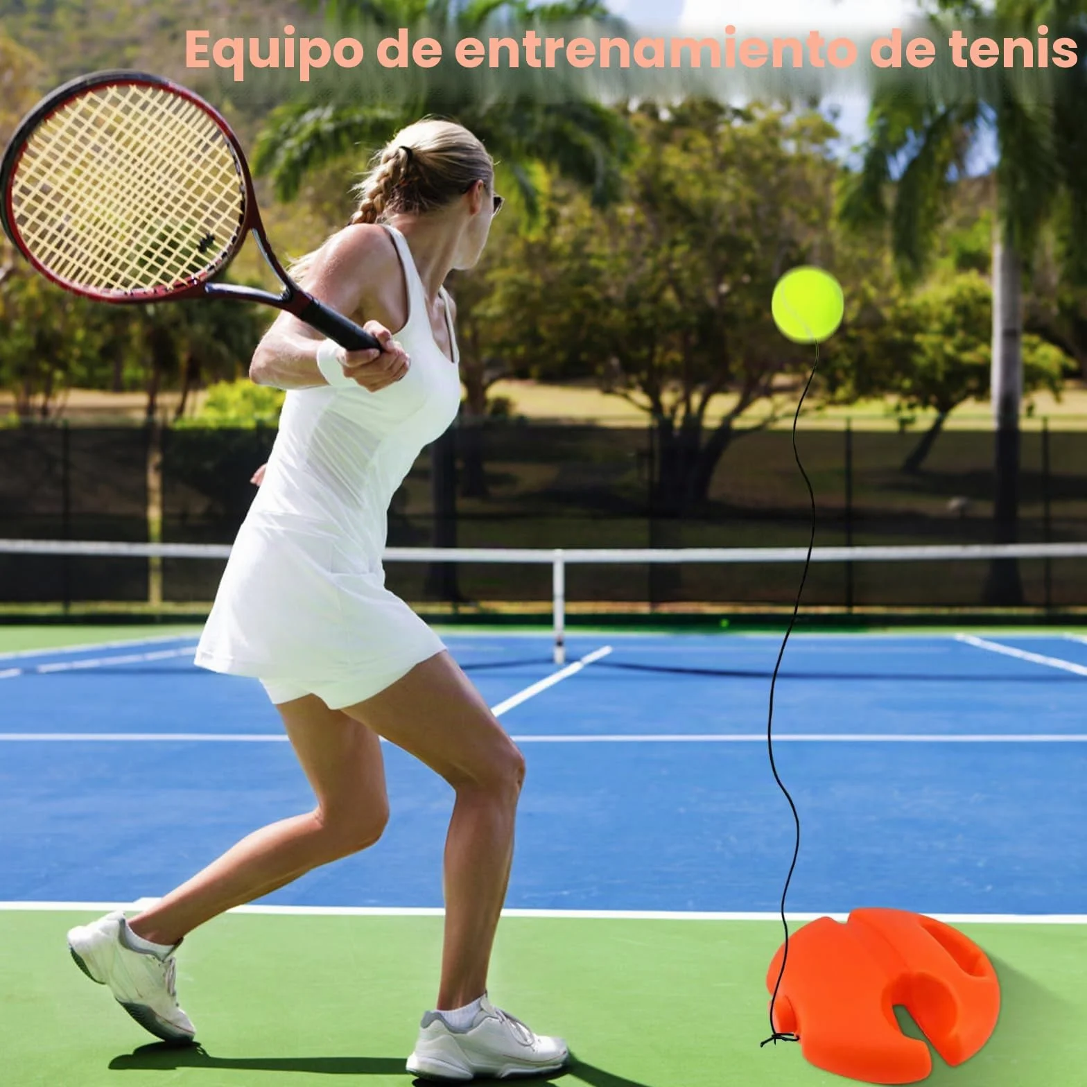 Juego de Entrenamiento de Tenis portátil con 3 Pelotas de Rebote, Equipo de Tenis para niños y Principiantes