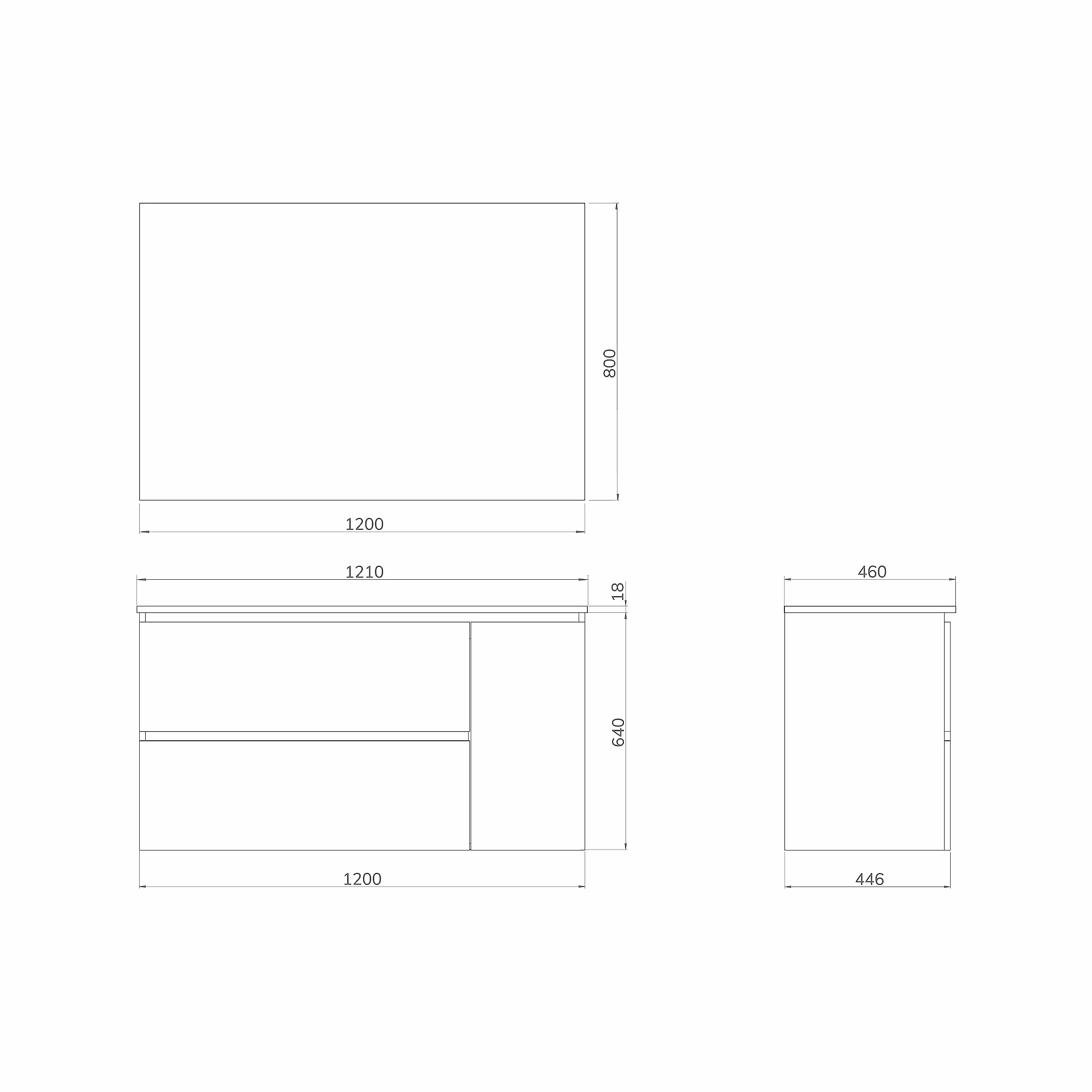 Baikal Conjunto de Mueble de baño Duo, Incluye Lavabo. Mueble Suspendido en Pared con Lavabo cerámico. Varios Acabados y Medidas. Mueble MONTADO.