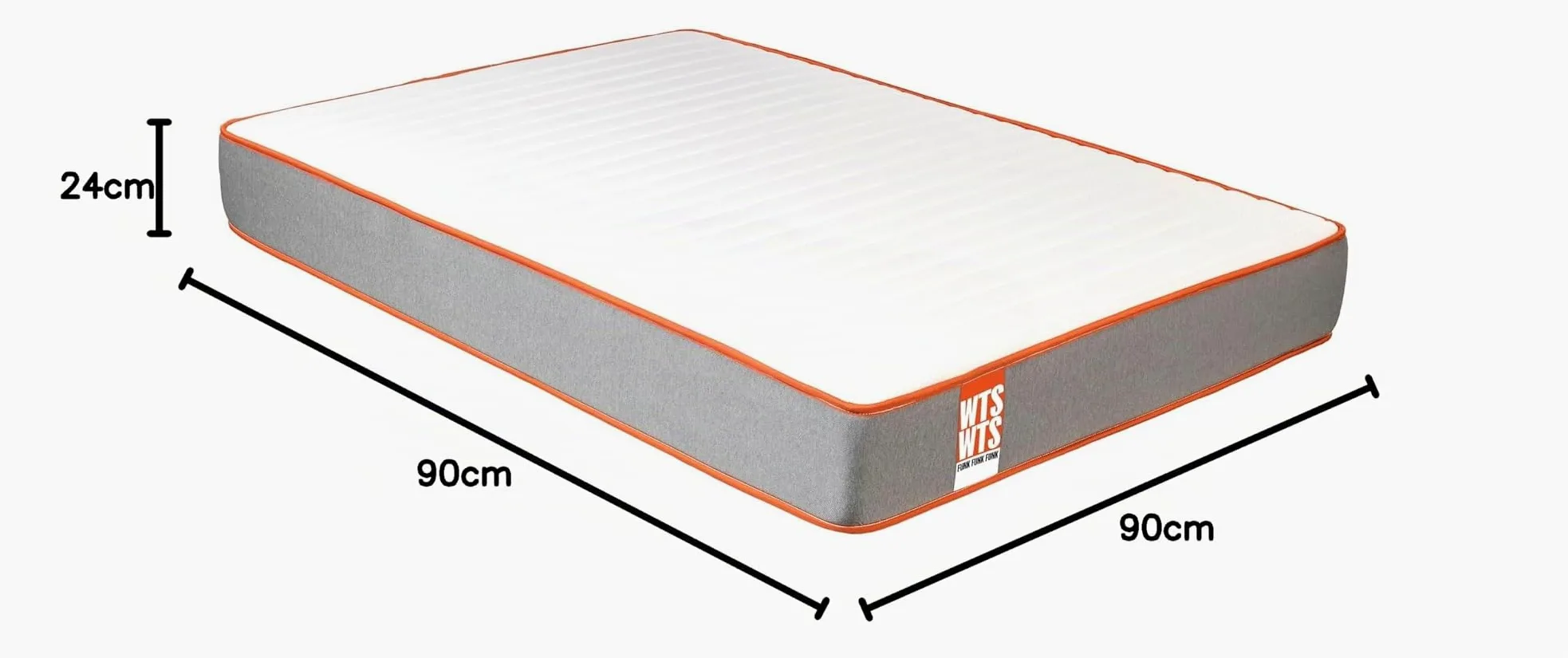 What The Sleep | Colchón Sostenible Premium Híbrido Muelles Ensacados-Visco 24cm y Canapé Abatible Natural | Entrega, Montaje en Domicilio y Retirada Usado Incluida | 90x190 | Pack Descanso Funk