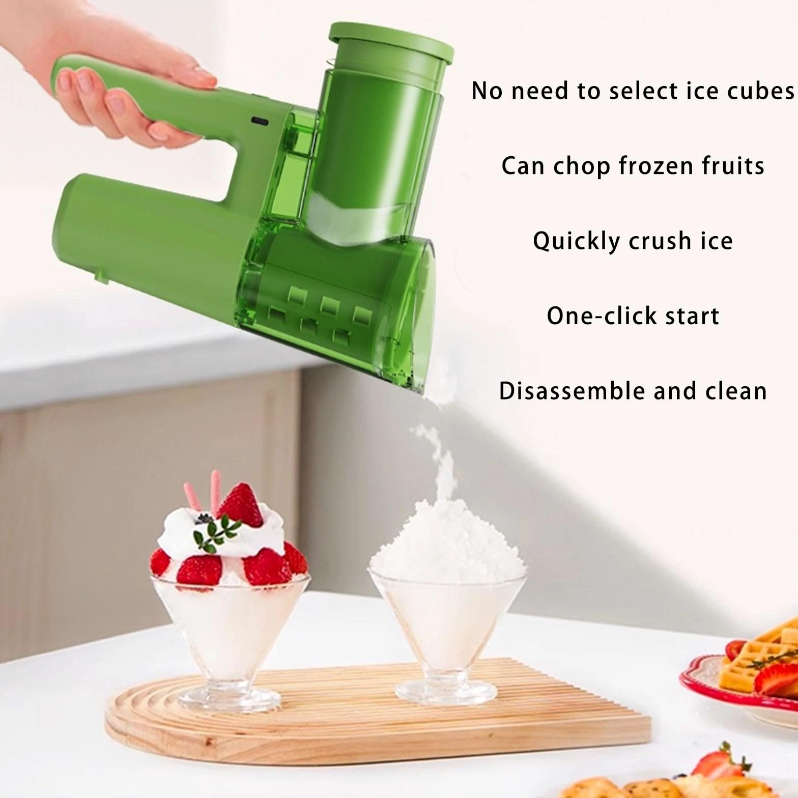 Rallador eléctrico de verduras con 3 funciones para cortar rallar y triturar, diseños seguros, herramienta de cocina fácil