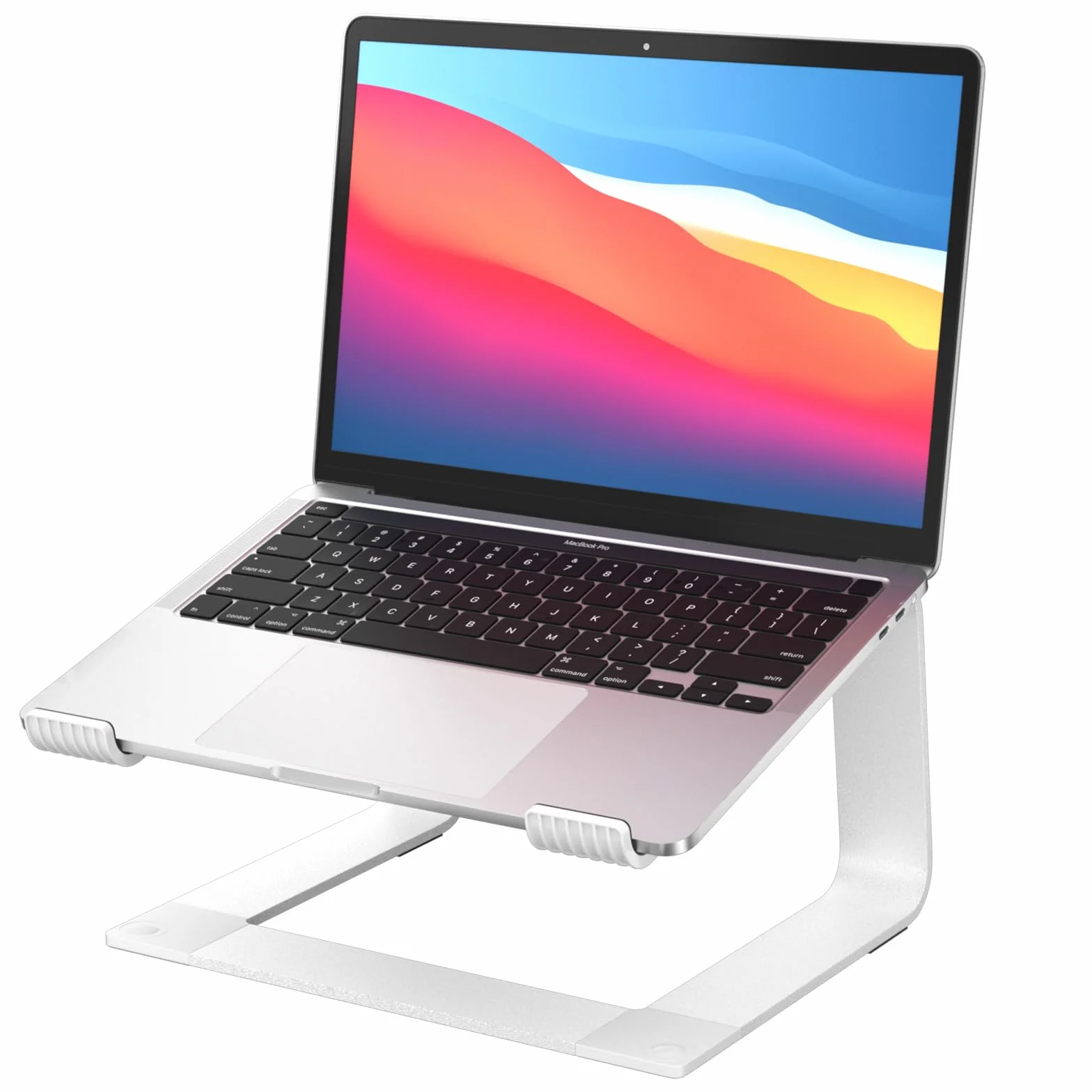 UpNoteX Soporte elevador de aluminio para computadora portátil, soporte desmontable compatible con MacBook Air/Pro, Dell, HP, Lenovo y todos los portátiles (10-16 pulgadas), color plateado