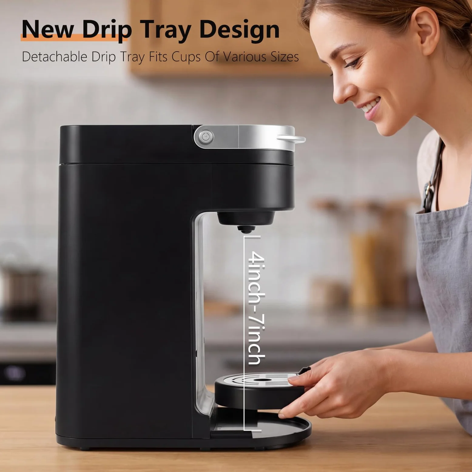 Cafetera Capsulas, Cafetera Multicápsulas con Aislamiento Térmico y Función De Calentamiento, La Máquina De Café Multicápsulas para Cápsulas K-Cup, Negro, 360ml
