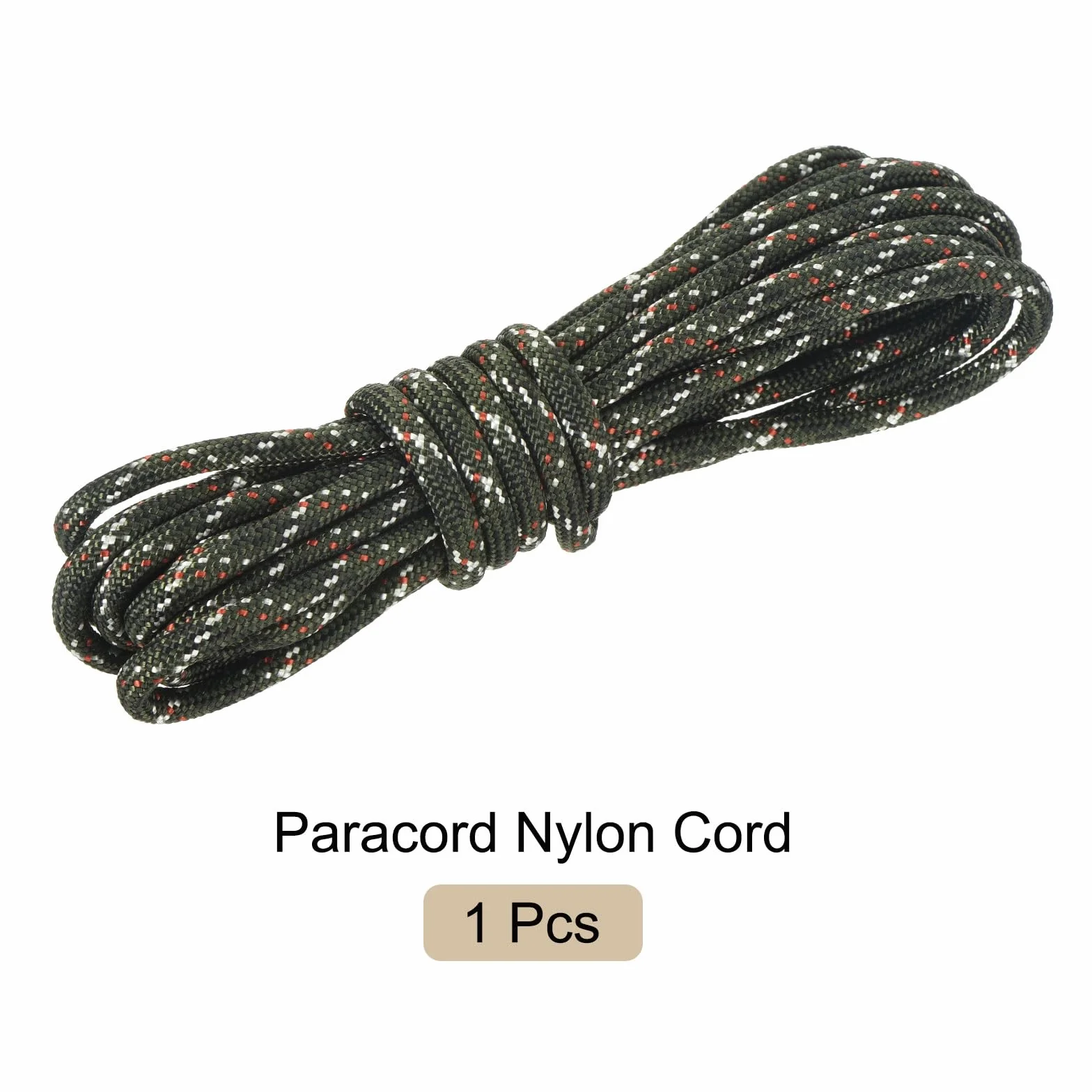 Cuerda Paracaídas 550 3 M, Nylon 4 Mm con Núcleo 7 Hebras, Negro Marrón