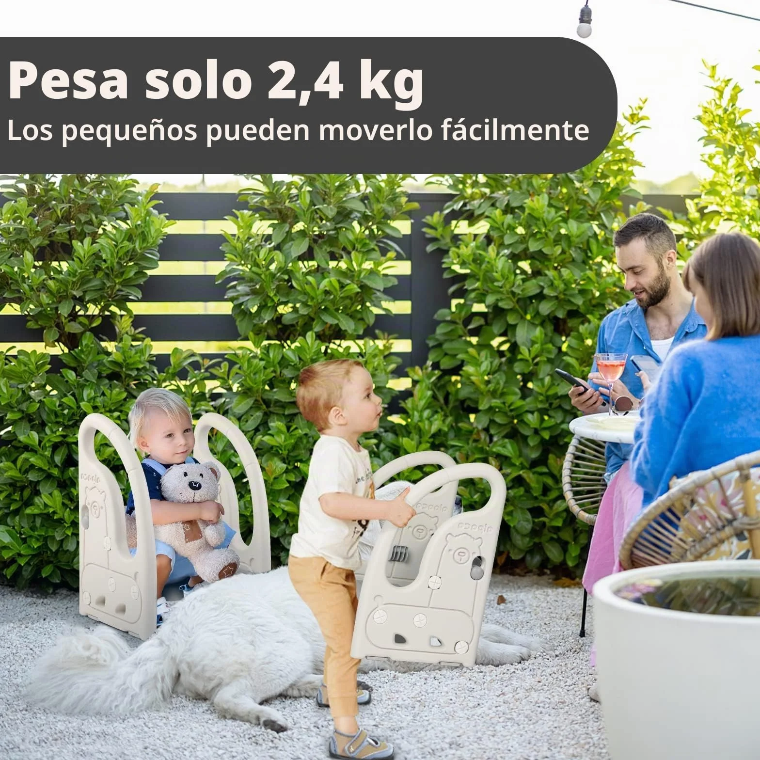 Onasti Taburete de 2 Pasos para Bebé y Niños Pequeños, Altura Ajustable, Antideslizante, Gris