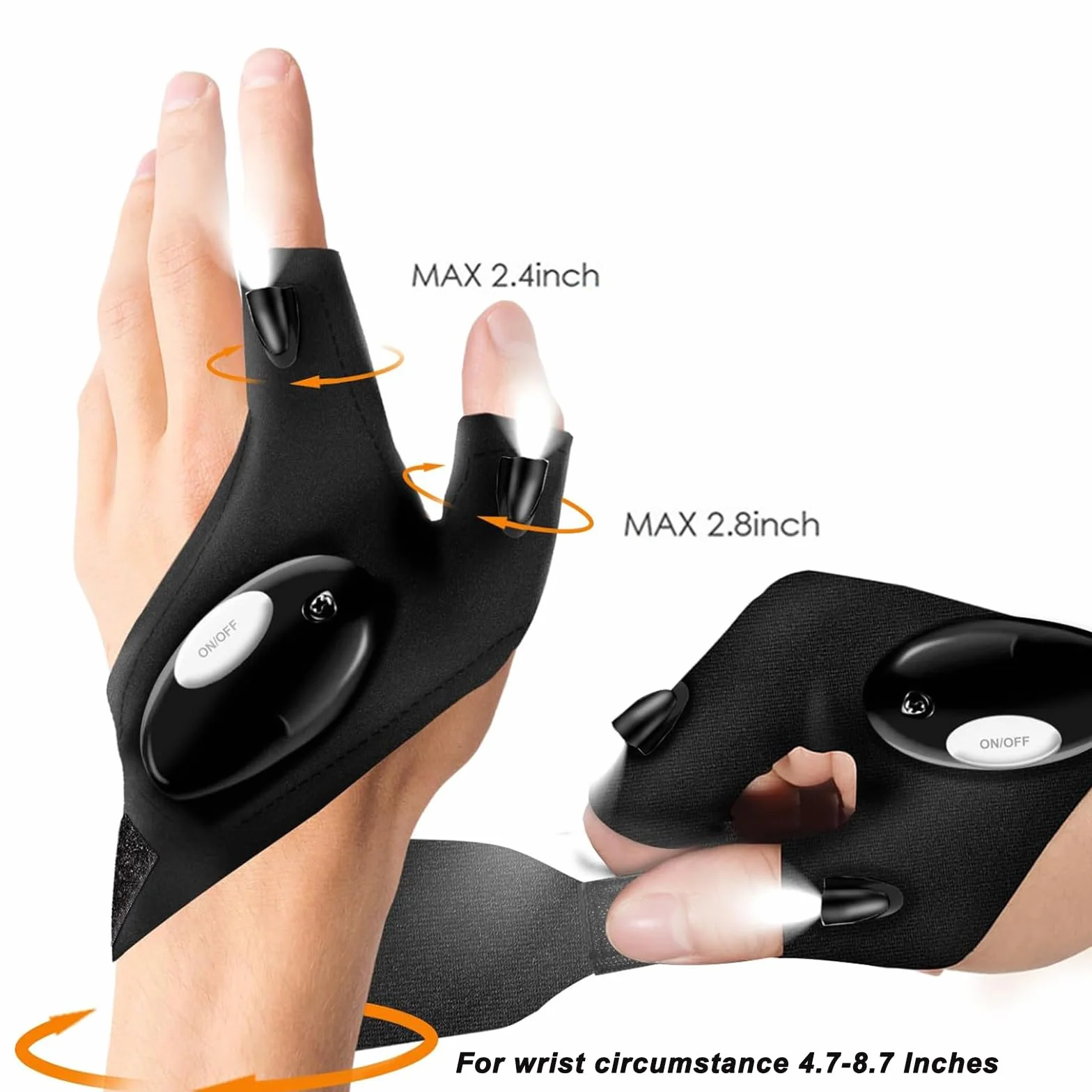 Guantes LED Linterna para Pesca al Aire Libre Supervivencia Emergencia