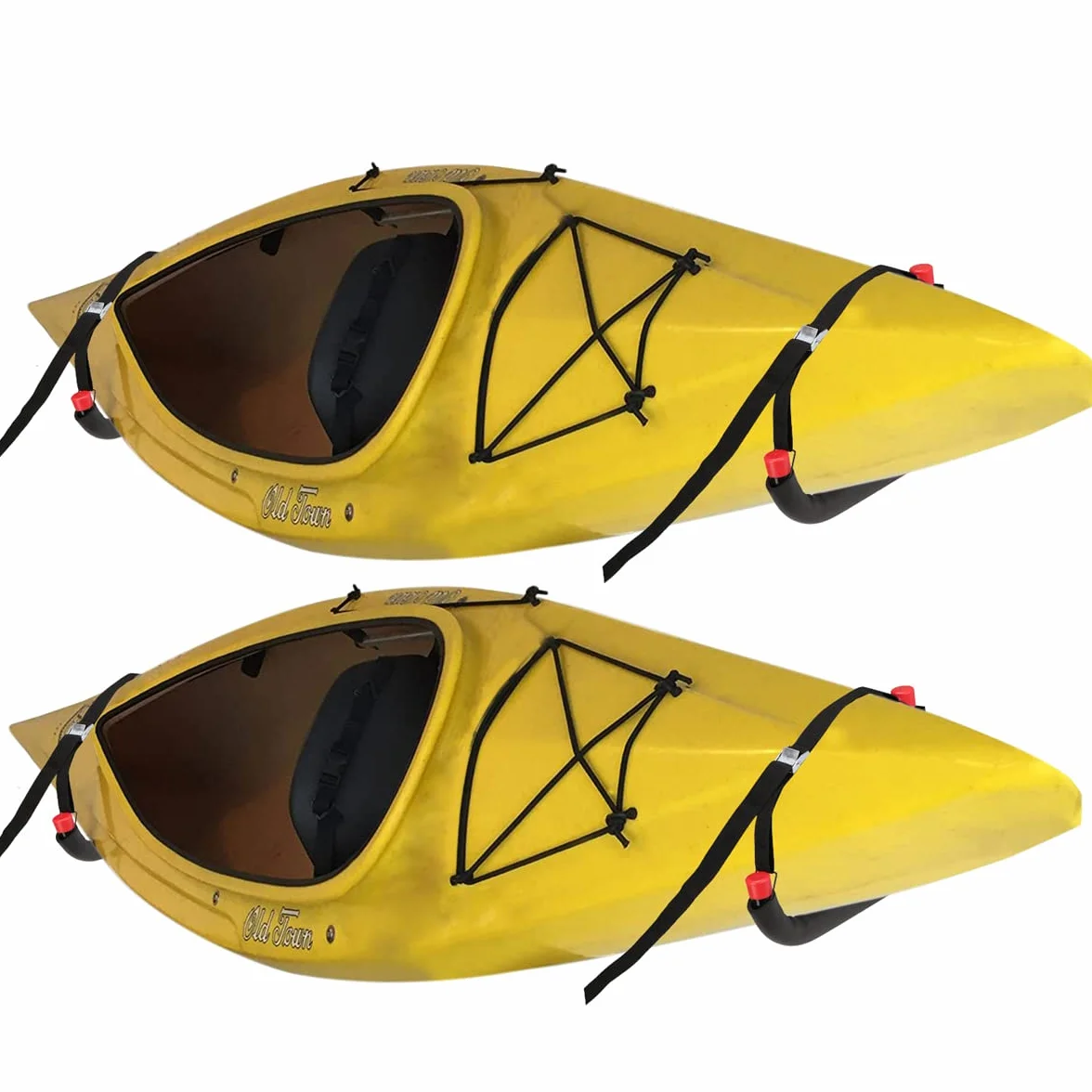 Soportes de almacenamiento para kayak de 39,5 cm, ganchos de pared para kayaks, SUP, tablas de surf, perchas resistentes con correas
