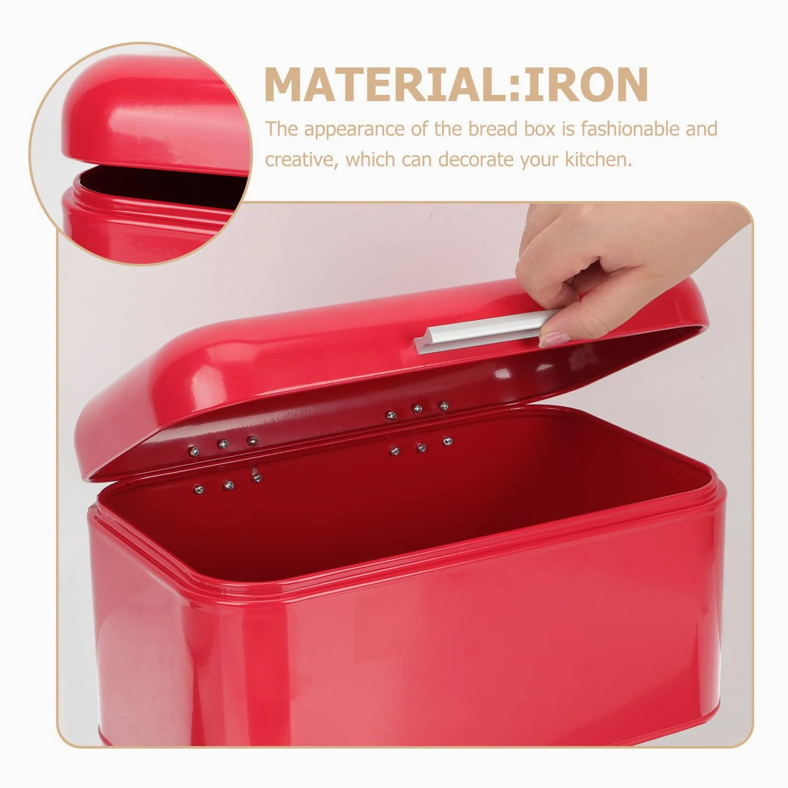 Caja de Pan de Hierro Resistente y Creativa y Diseño Retro Buena Hermeticidad para Almacenamiento en Cocinas y Panaderías para Aficionados la Cocina