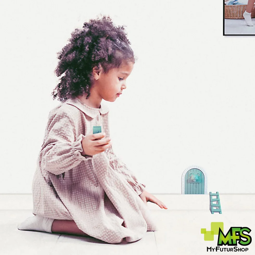 Myfuturshop® Puerta infantil para dejar dientes de leche al Ratoncito Perez. Regalo Original para niño y niña. contiene Caja para los dientes, Escalera y 4 certificados de Diente Limpio. (Rosa)