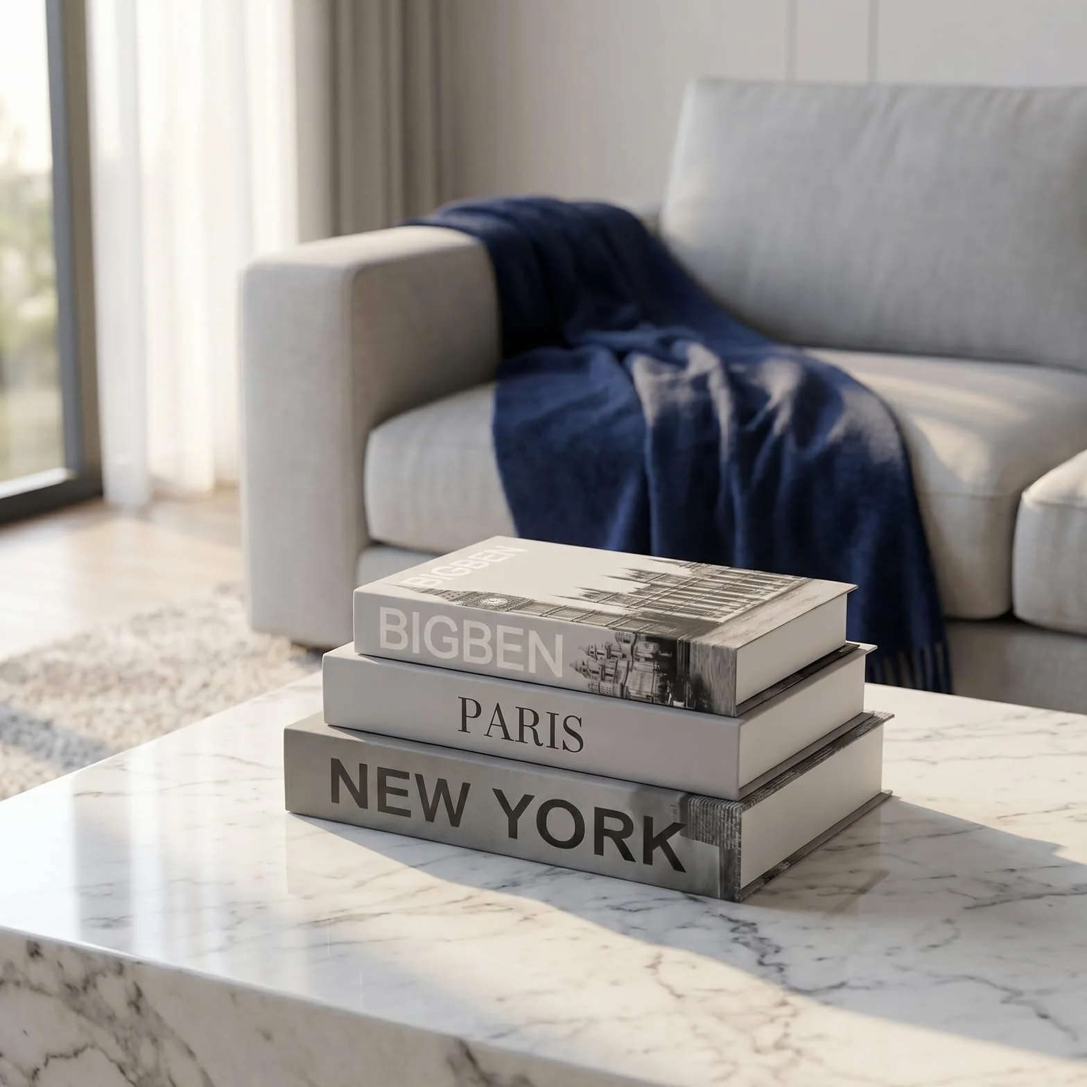 Nivofu 3 Piezas Caja de Libro Falso Decorativo, Decoración Hogar Moderno para Mesa de Centro, Estantería y Salón