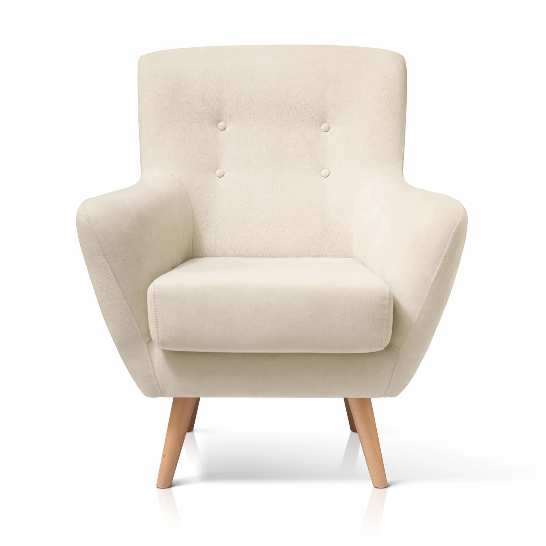 SUENOSZZZ-ESPECIALISTAS DEL DESCANSO Butaca nórdica Izan de una Plaza, sillón tapizado en Tela Antimanchas Color Beige